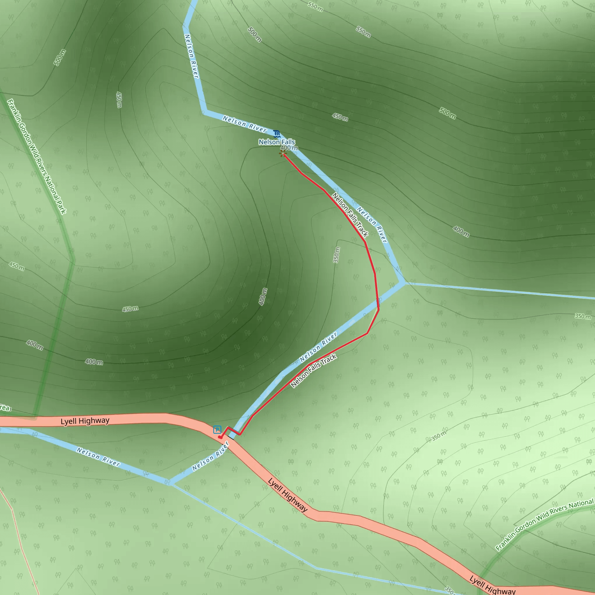 Nelson Falls Walk mobile static map