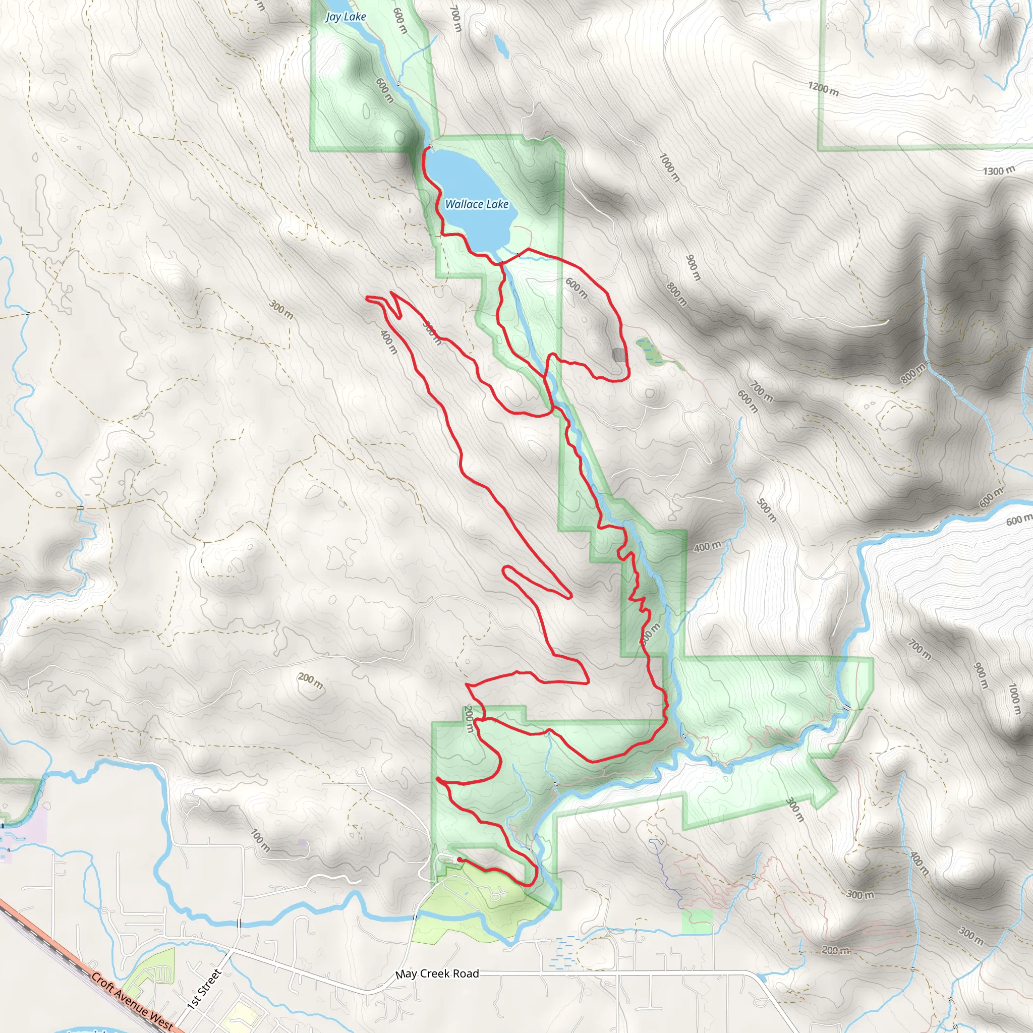 Woody, Wallace Lake and Greg Ball Loop Trail mobile static map