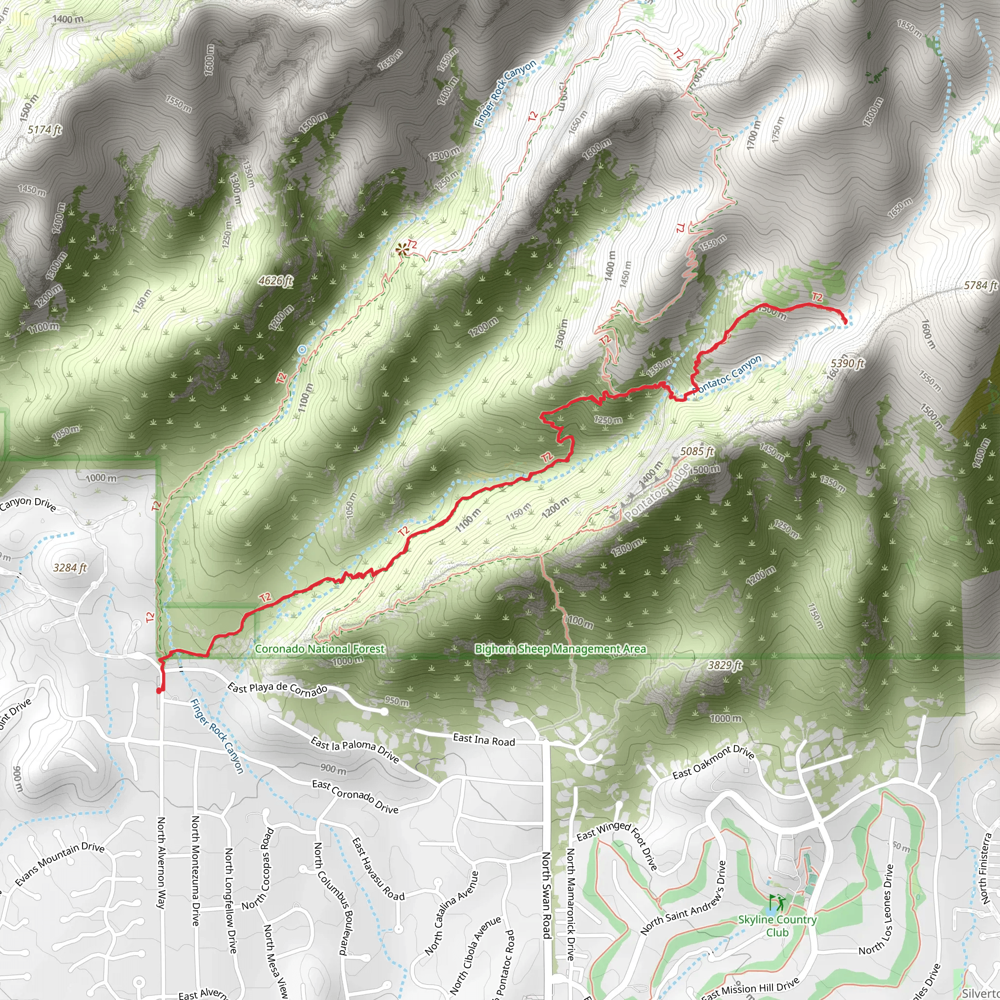 Pontatoc Trail mobile static map
