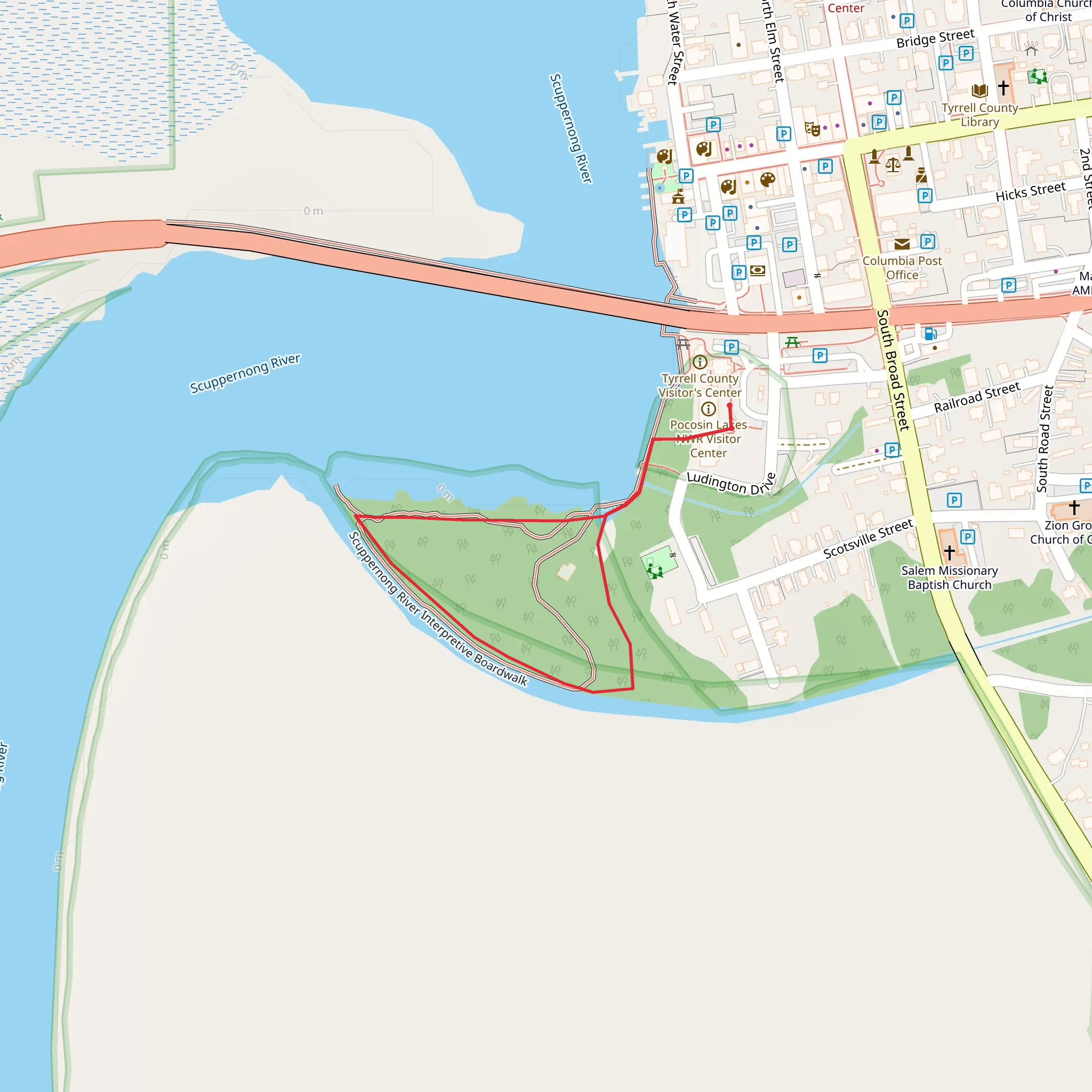 Scuppernong River Interpretive Boardwalk Loop mobile static map
