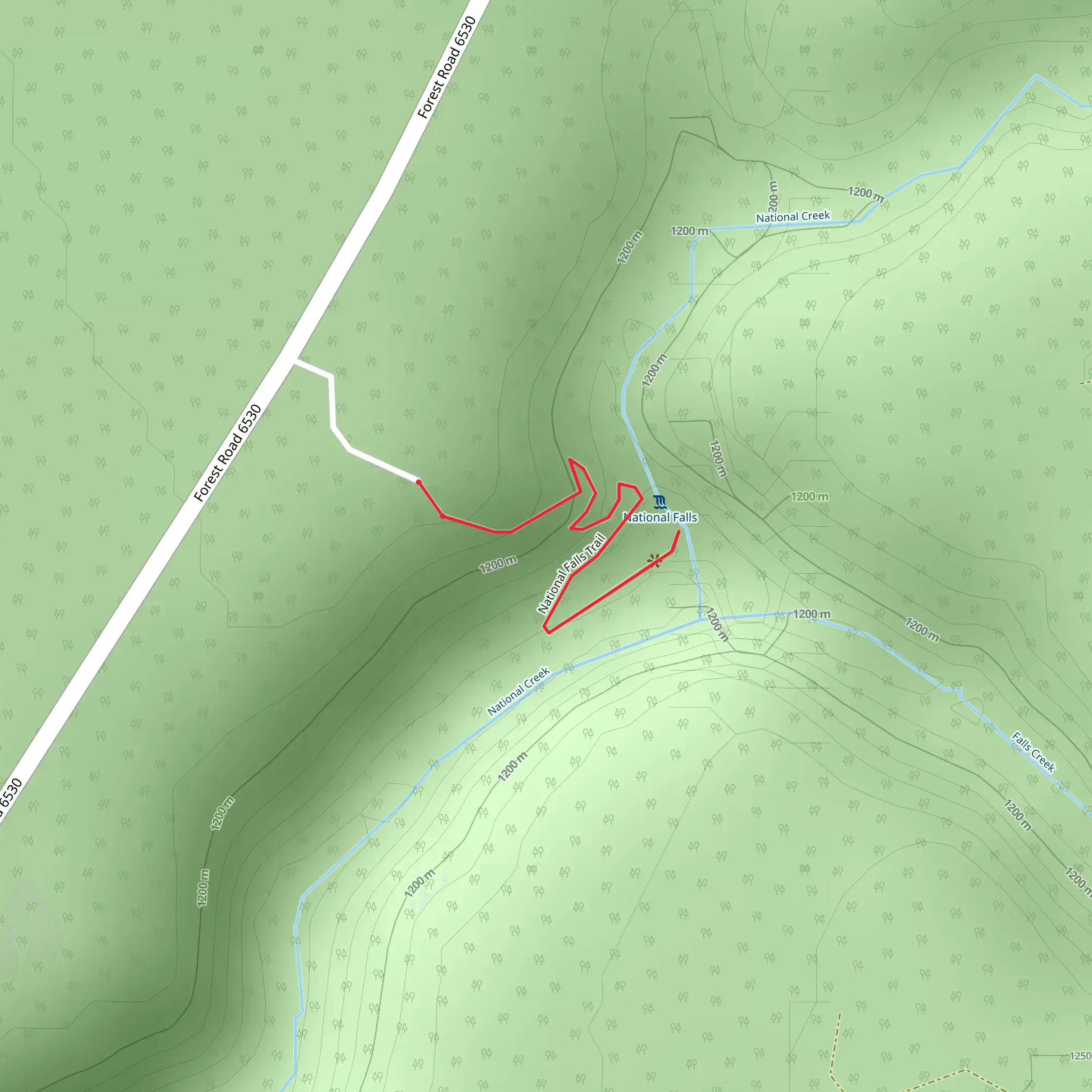 National Creek Falls Trail mobile static map