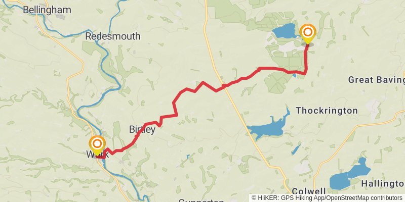 Chepstow to Berwick - upon - Tweed - Great English Walk stage 43 Map