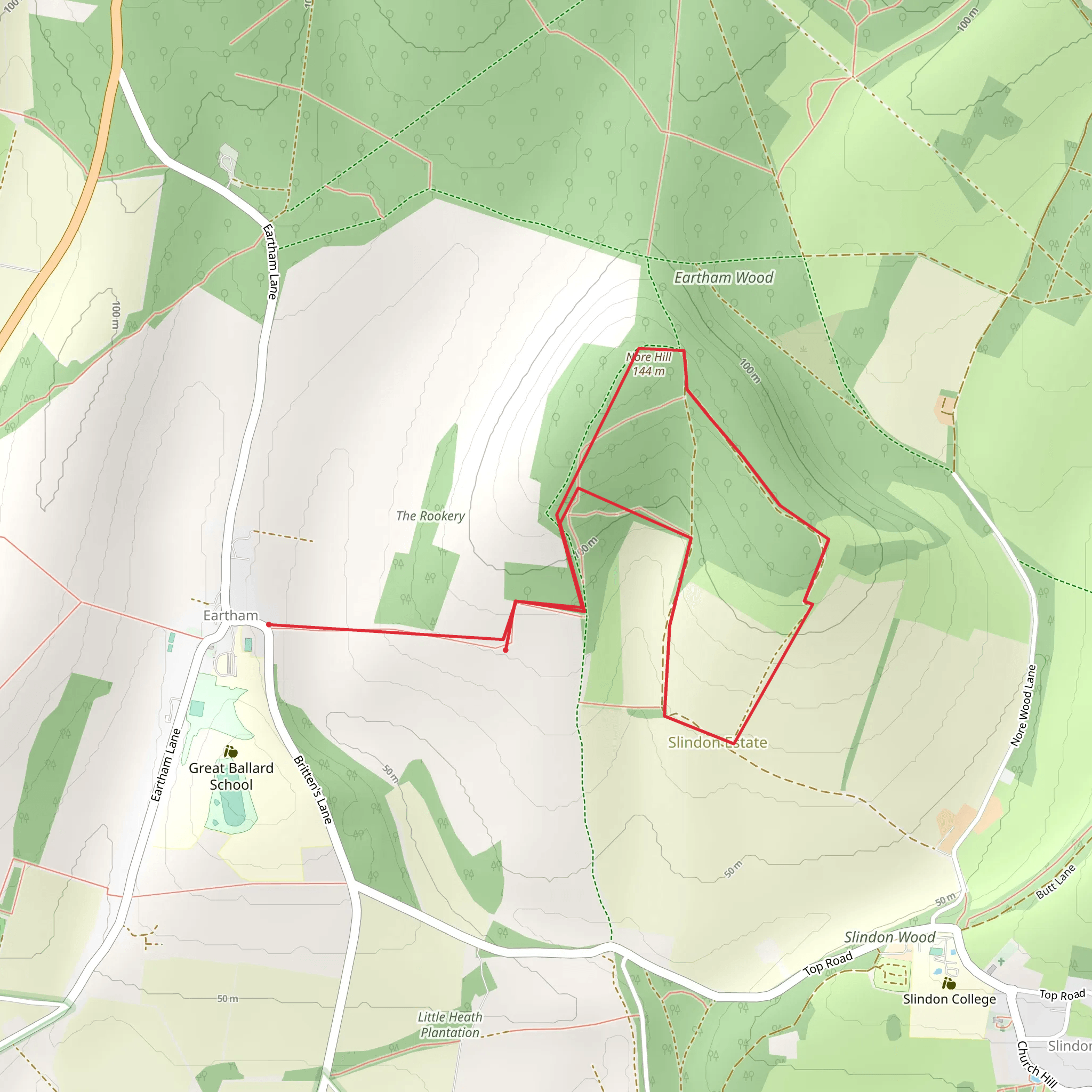The Outdoor Guide - Slindon Estate Walk - West Sussex mobile static map