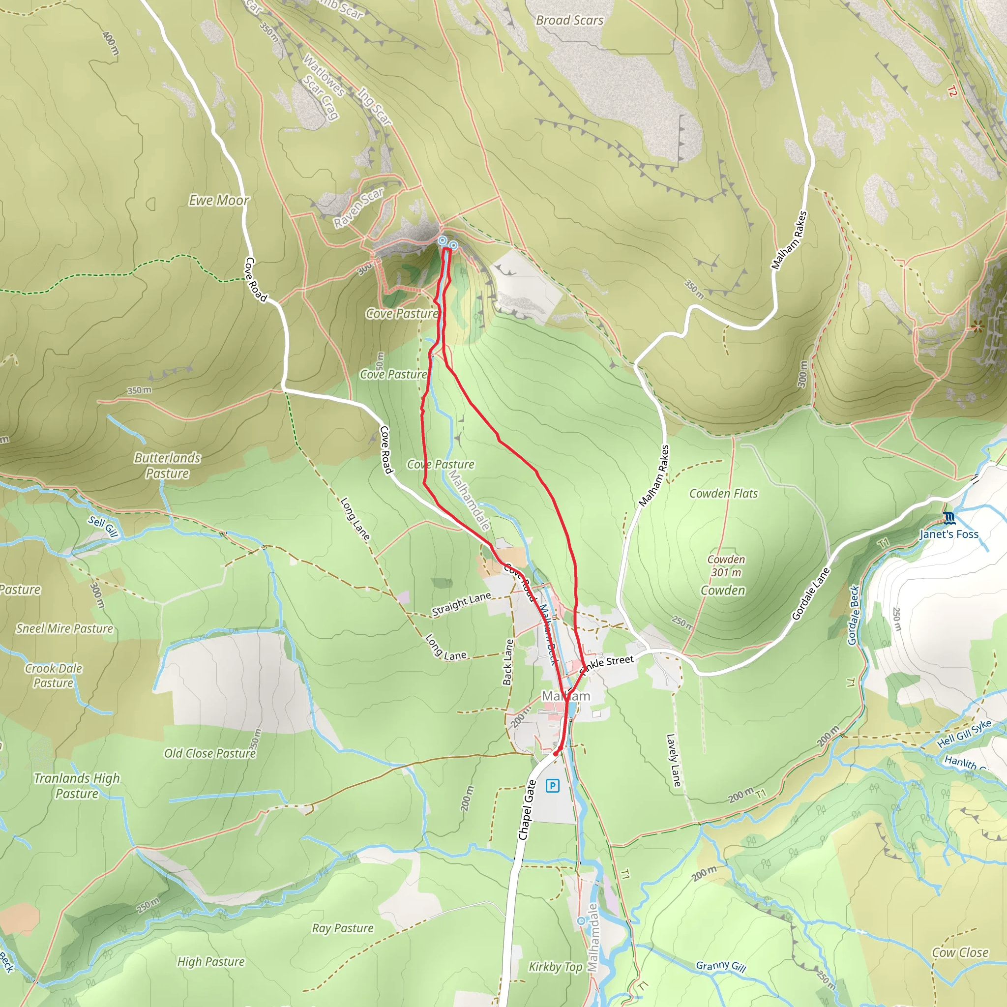 Malham Cove from Malham mobile static map