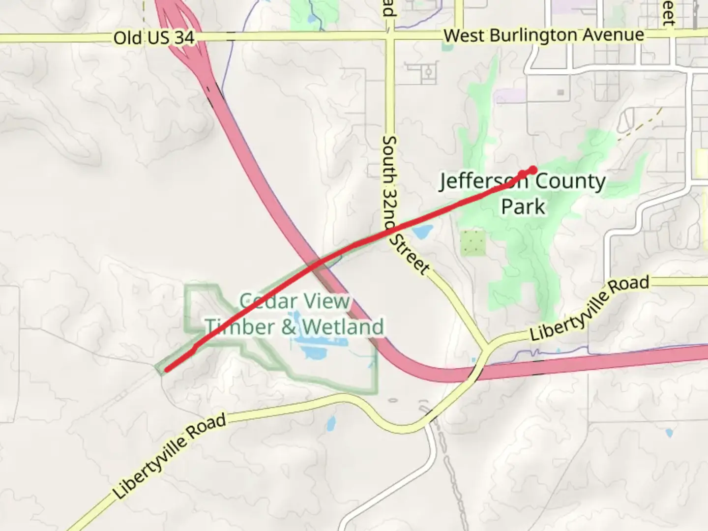 An image depicting the trail Cedar View Trail and its surrounding area.