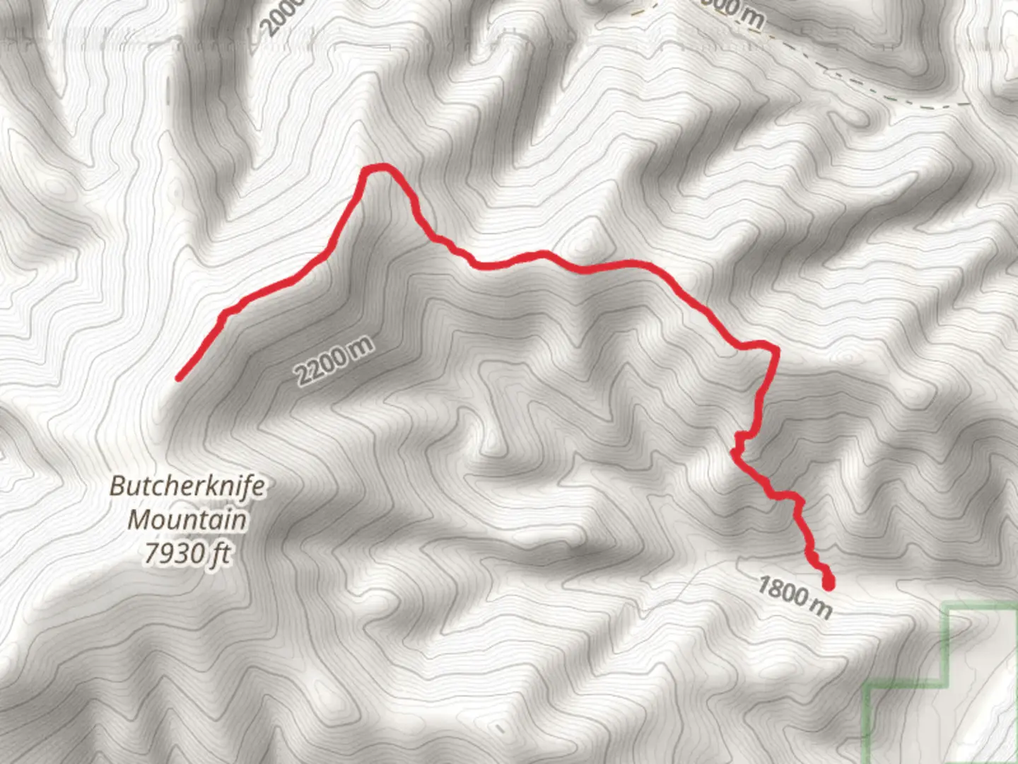 An image depicting the trail Butcher Knife Trail and its surrounding area.