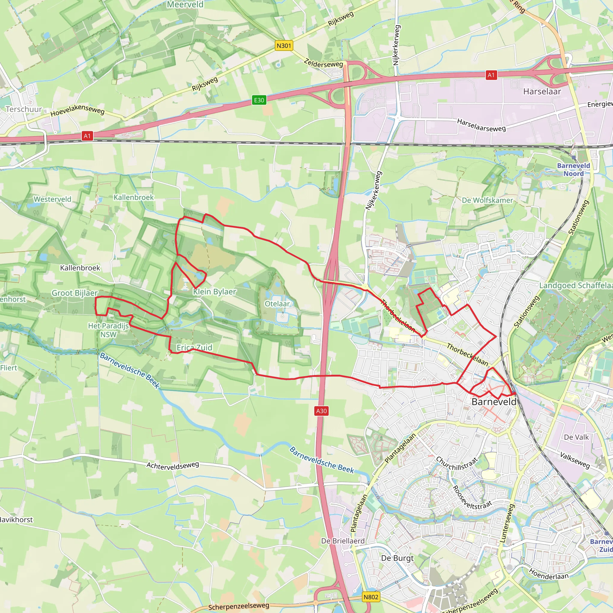 De Nieuweburgwal, Het Paradijs and Oosterbosch Loop mobile static map