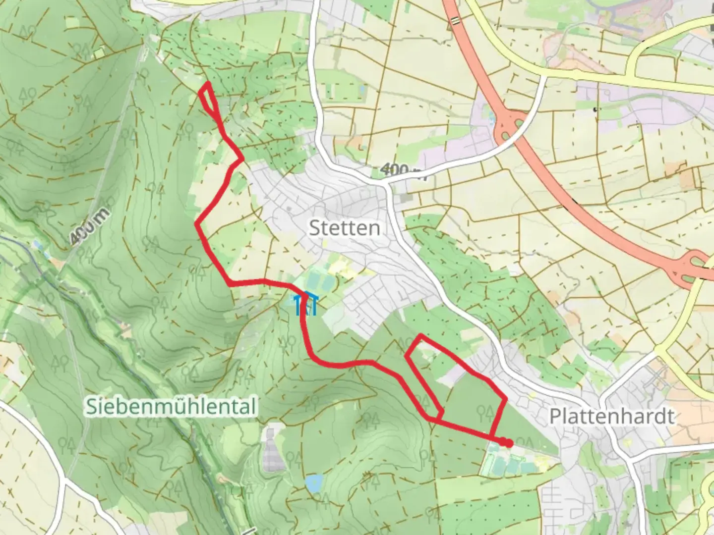 An image depicting the trail Waldheim Weg Walk and its surrounding area.