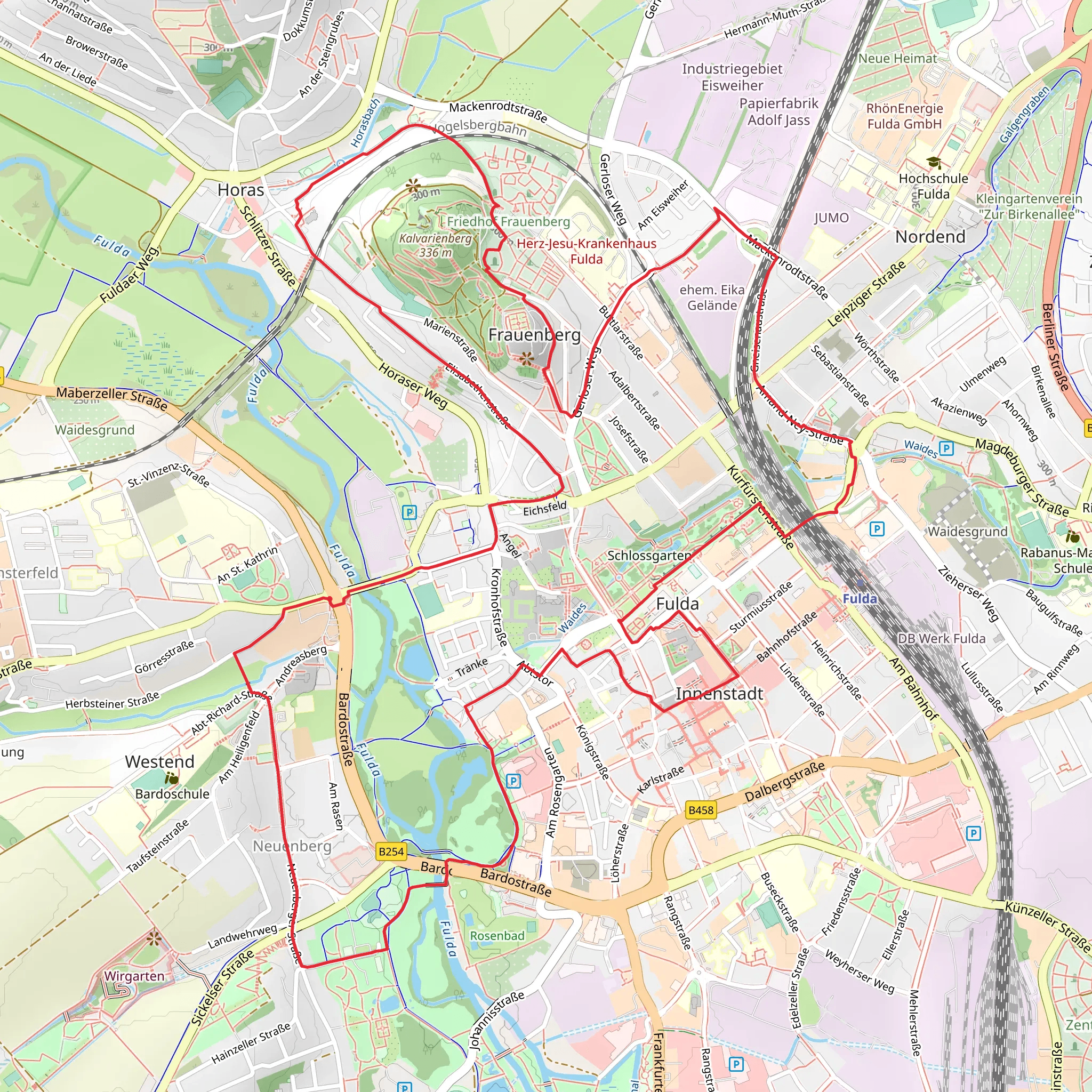 Fulda and Kalvarienberg Loop mobile static map