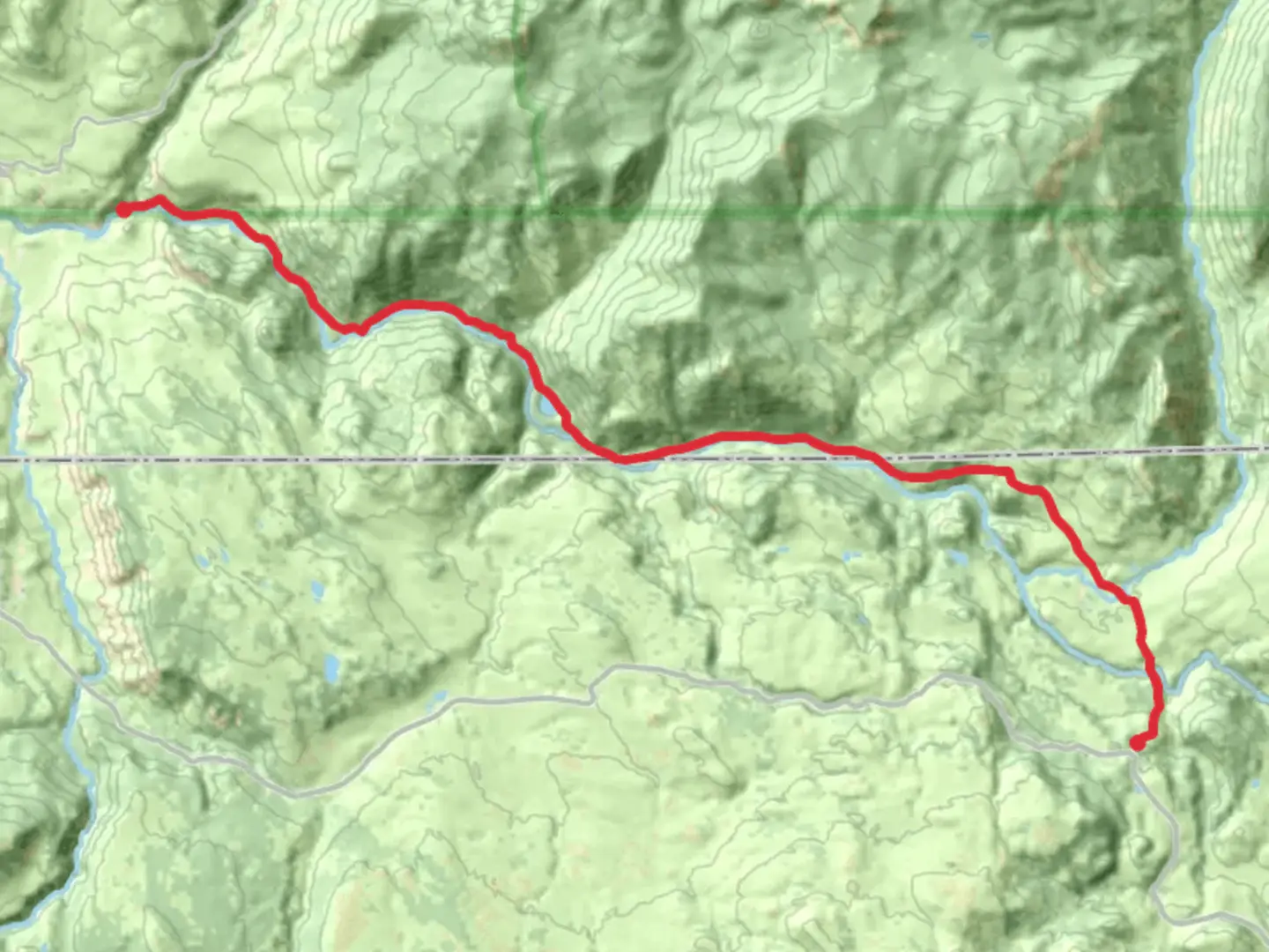 An image depicting the trail Hellroaring Creek and Yellowstone River Trail and its surrounding area.