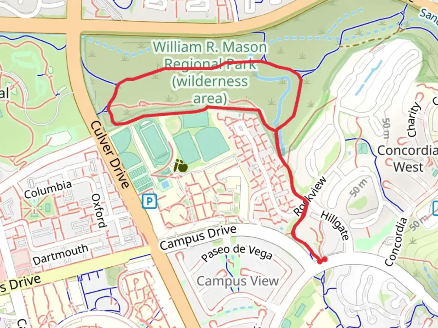 An image depicting the trail Sand Canyon Wash Trail via Turtle Rock Trail and its surrounding area.