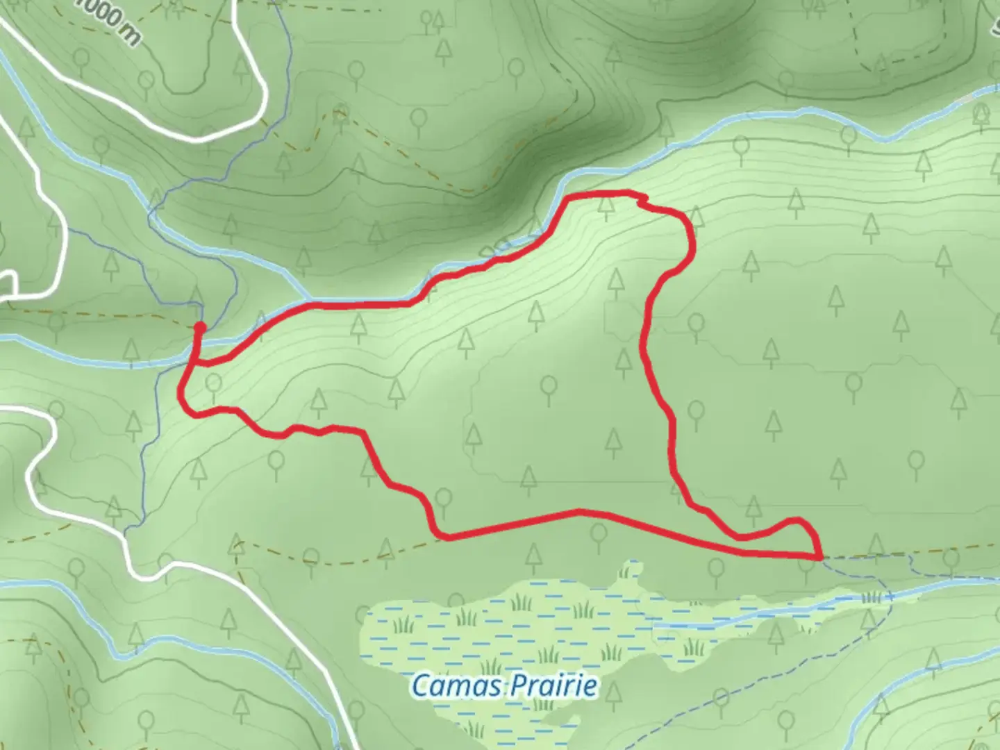 An image depicting the trail Clear Creek Trail Loop and its surrounding area.