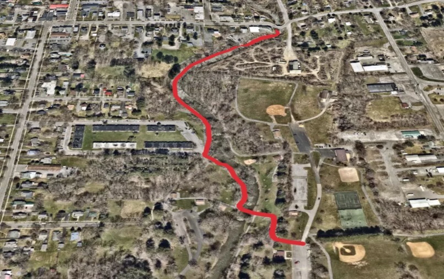 An image depicting the trail Fred's Trail - Marcellus Park and its surrounding area.