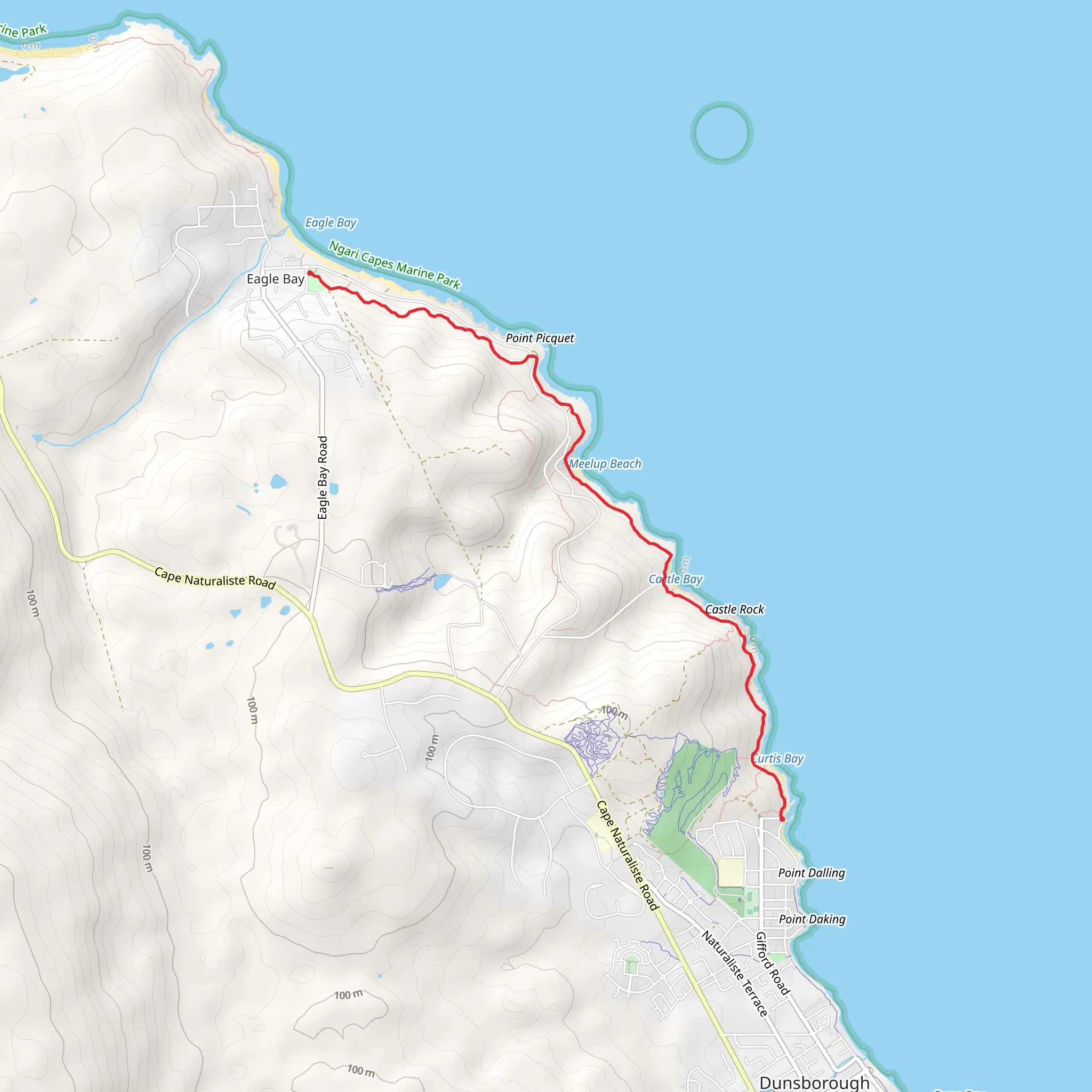 Meelup Reserve Trail mobile static map