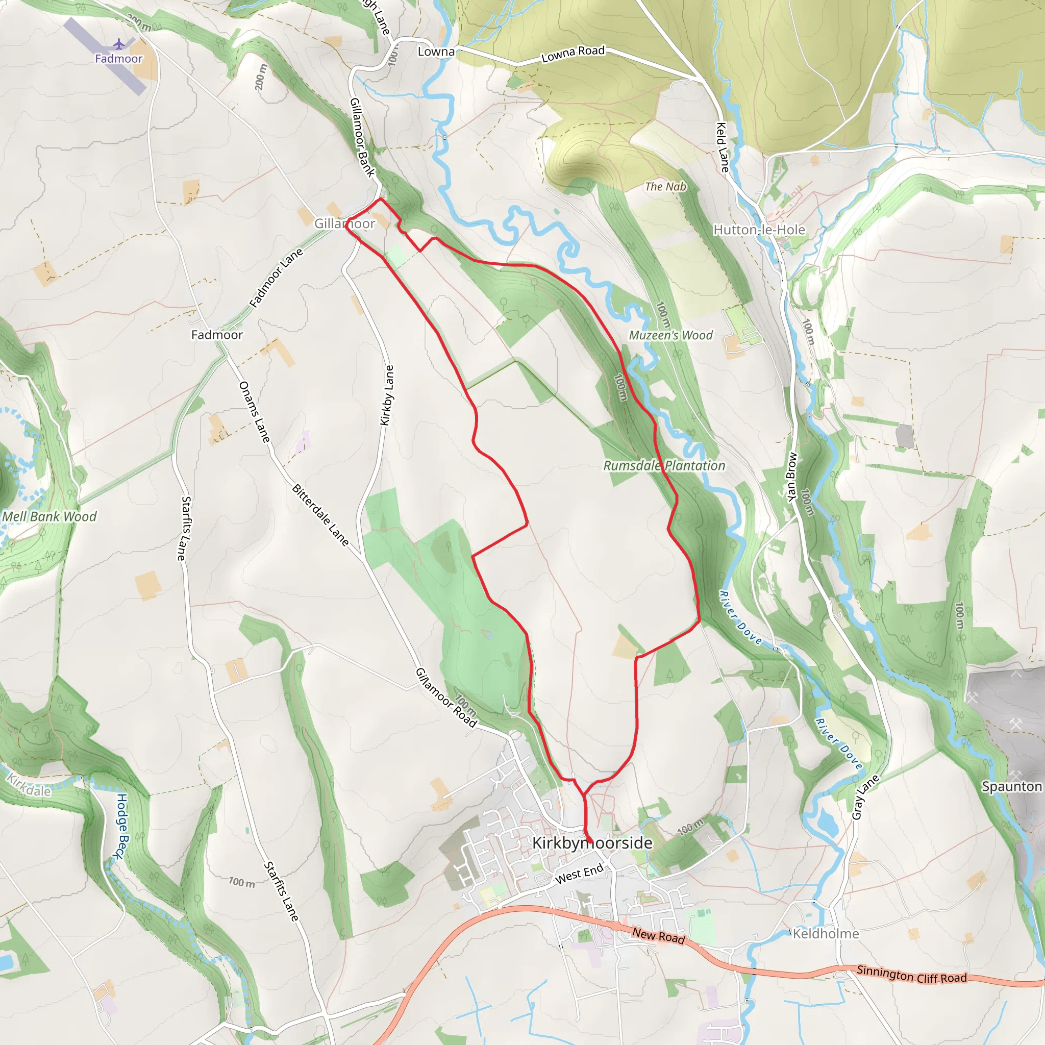Neville Castle, Gillamoor and Rumsdale Plantation Loop mobile static map