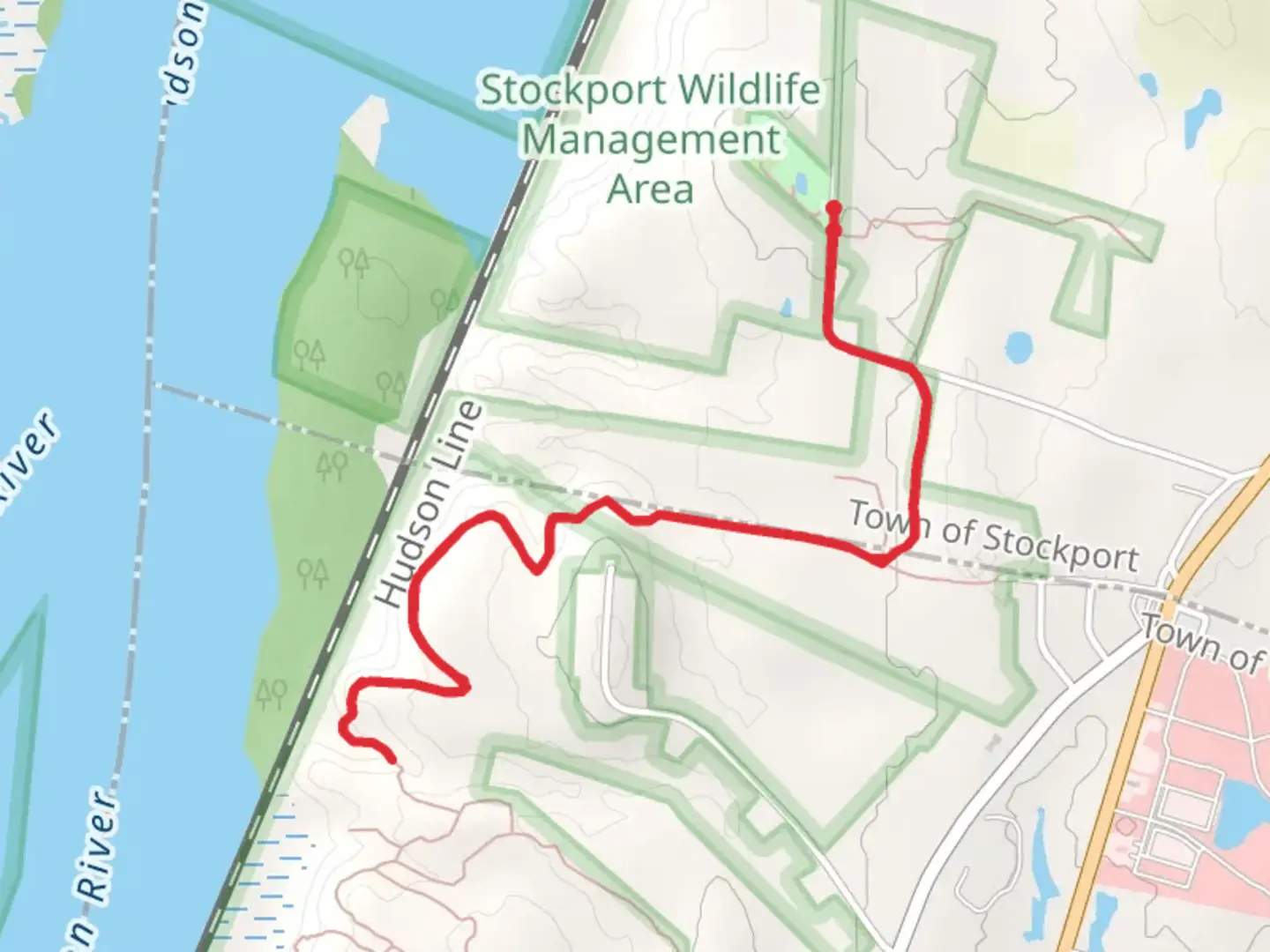 An image depicting the trail Harrier Hill Park and its surrounding area.