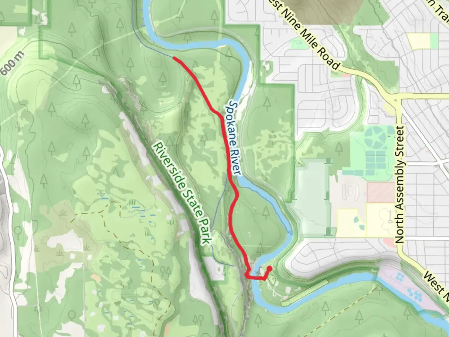 An image depicting the trail Centennial Trail and Trail 25 and its surrounding area.