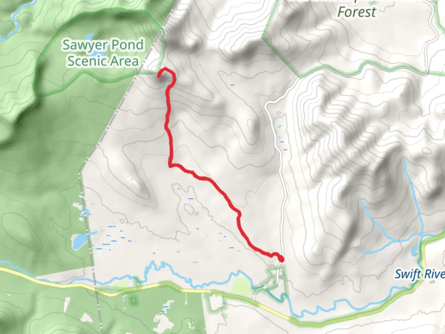 An image depicting the trail Owls Cliff Trail and its surrounding area.
