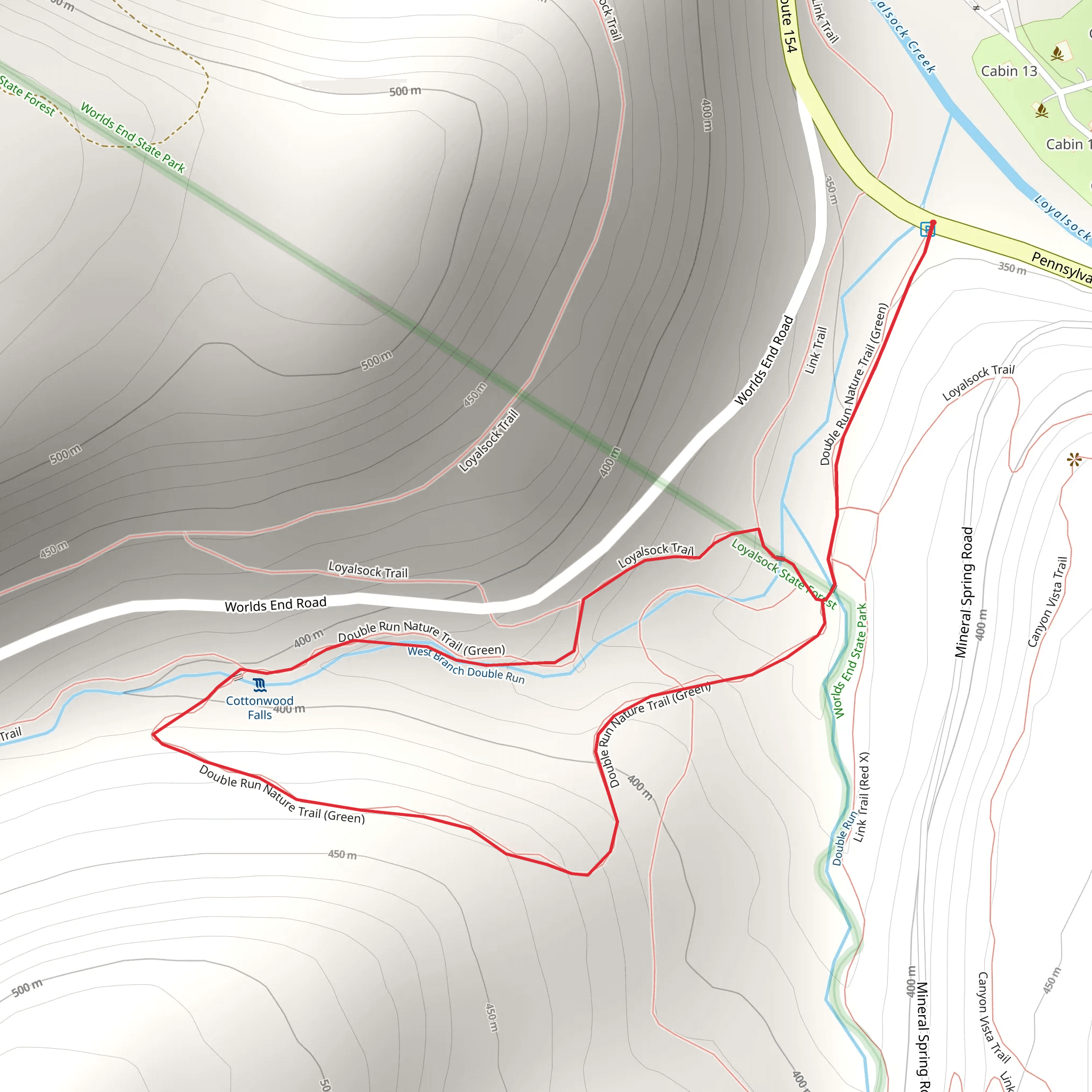 Double Run Nature Loop Trail - Green mobile static map