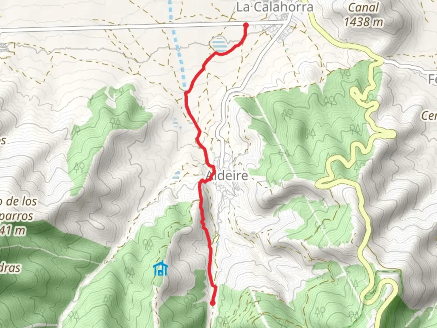 An image depicting the trail La Calahorra – Area R La Rosandrá PR A 247 and its surrounding area.