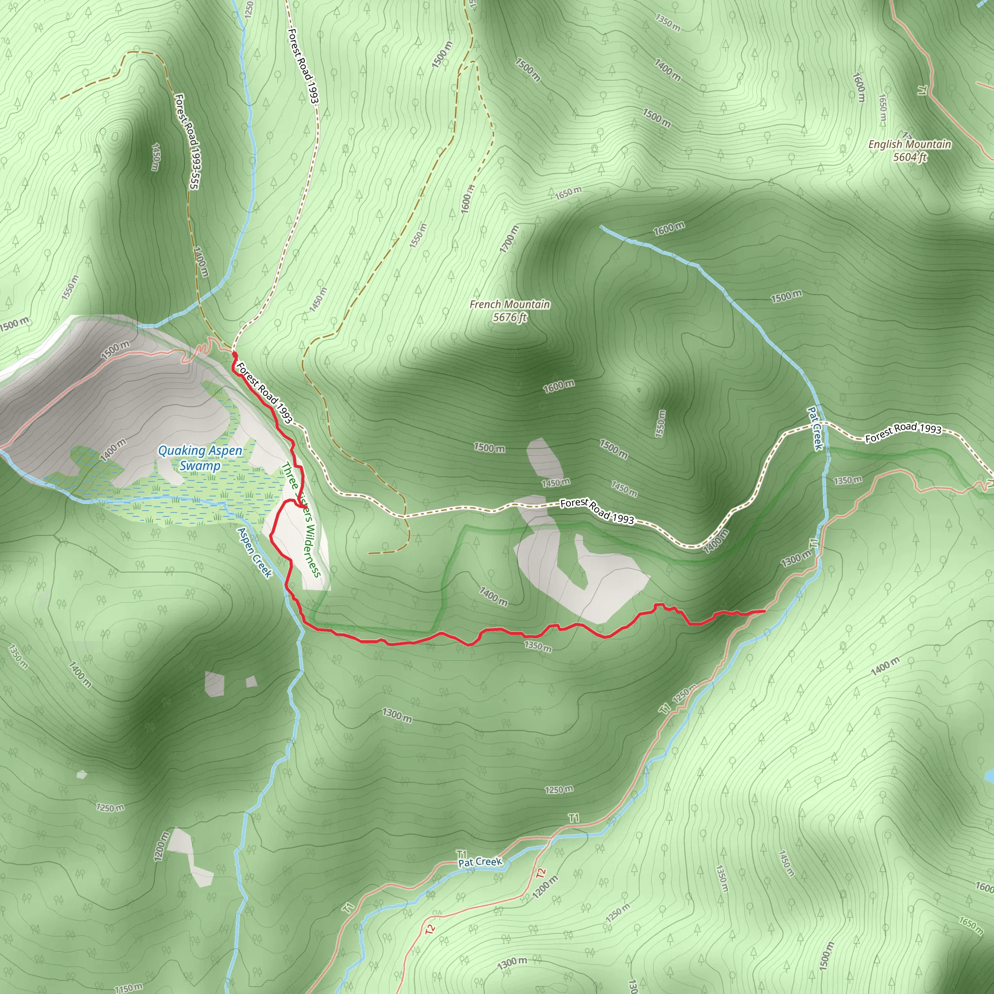 Quaking Aspen Trail mobile static map