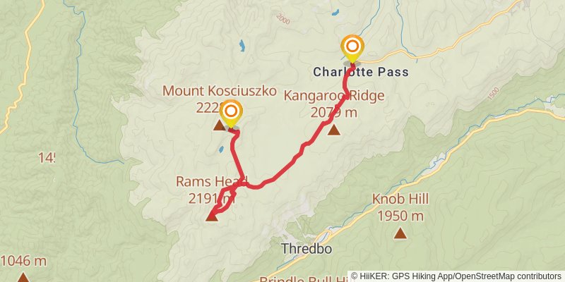 Australia's Eleven Highest Peaks Trail stage 3 Map