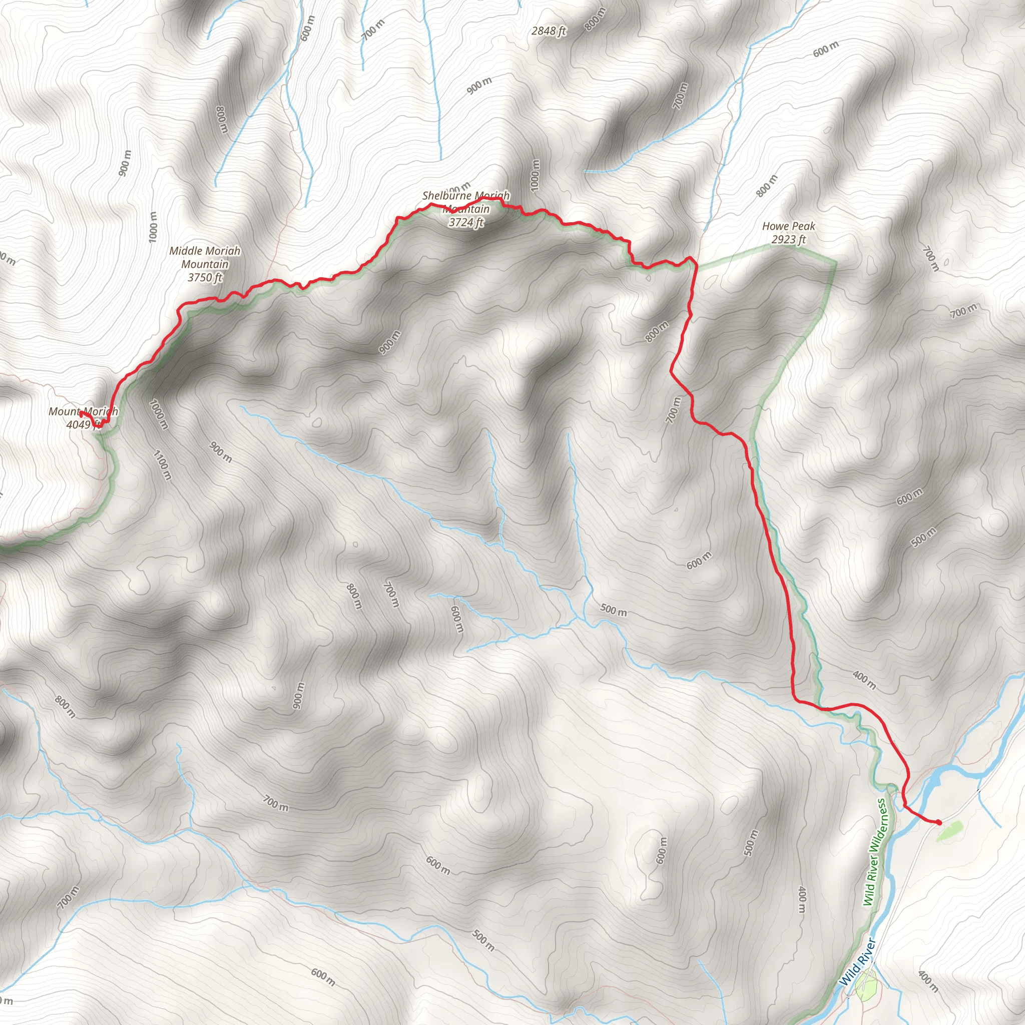 Kenduskeag Trail via Shelburne Trail mobile static map