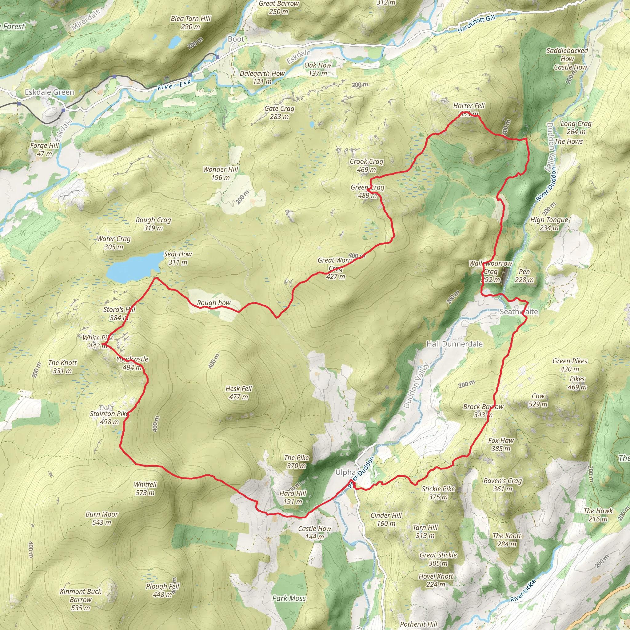 Duddon Walk from Ulpha mobile static map