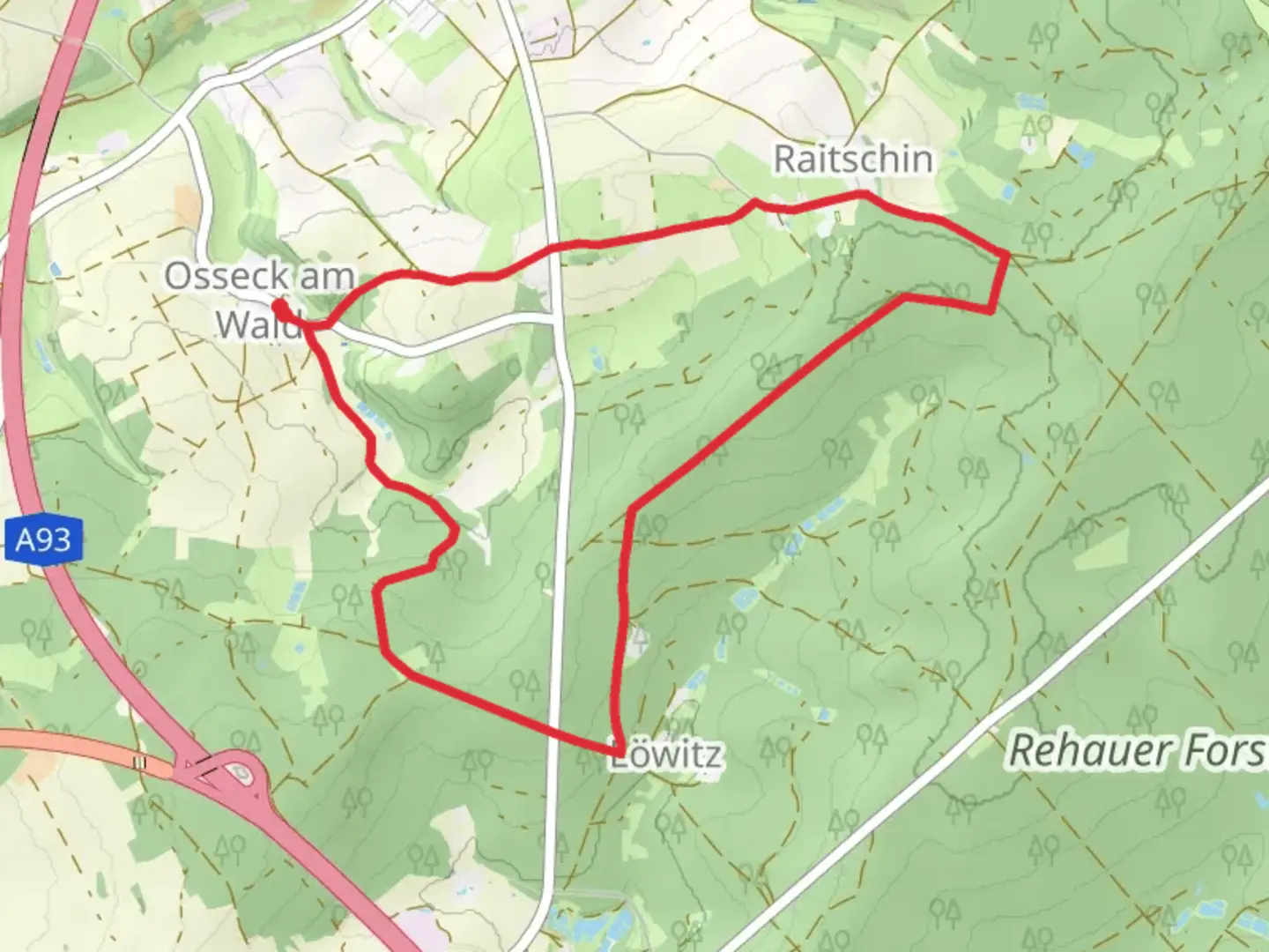 An image depicting the trail Raitschinerweg and its surrounding area.