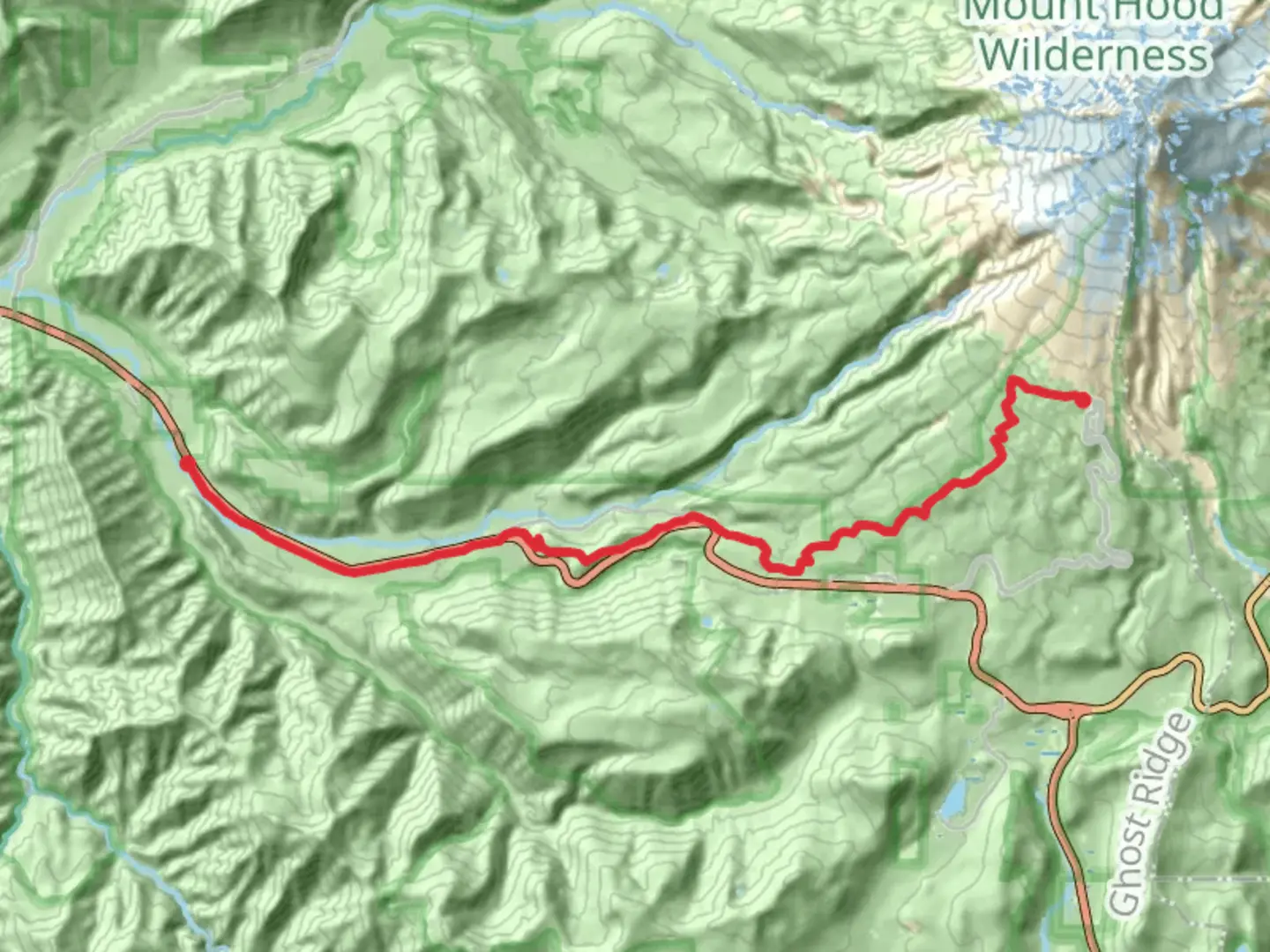 An image depicting the trail Timberline To Town and Pioneer Bridle Trail and its surrounding area.