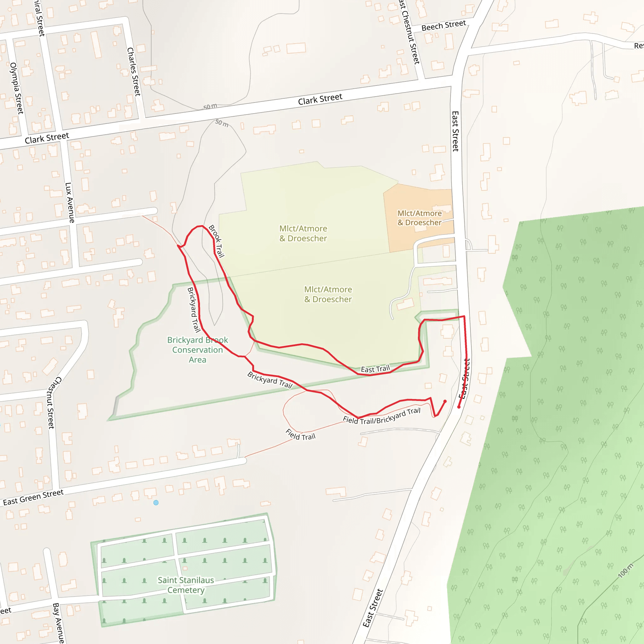 Brickyard and Brook Trail Loop mobile static map