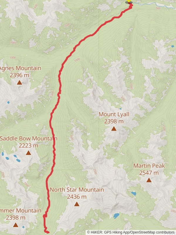 South Fork Agnes Creek via PCT - Washington Section K mobile static map