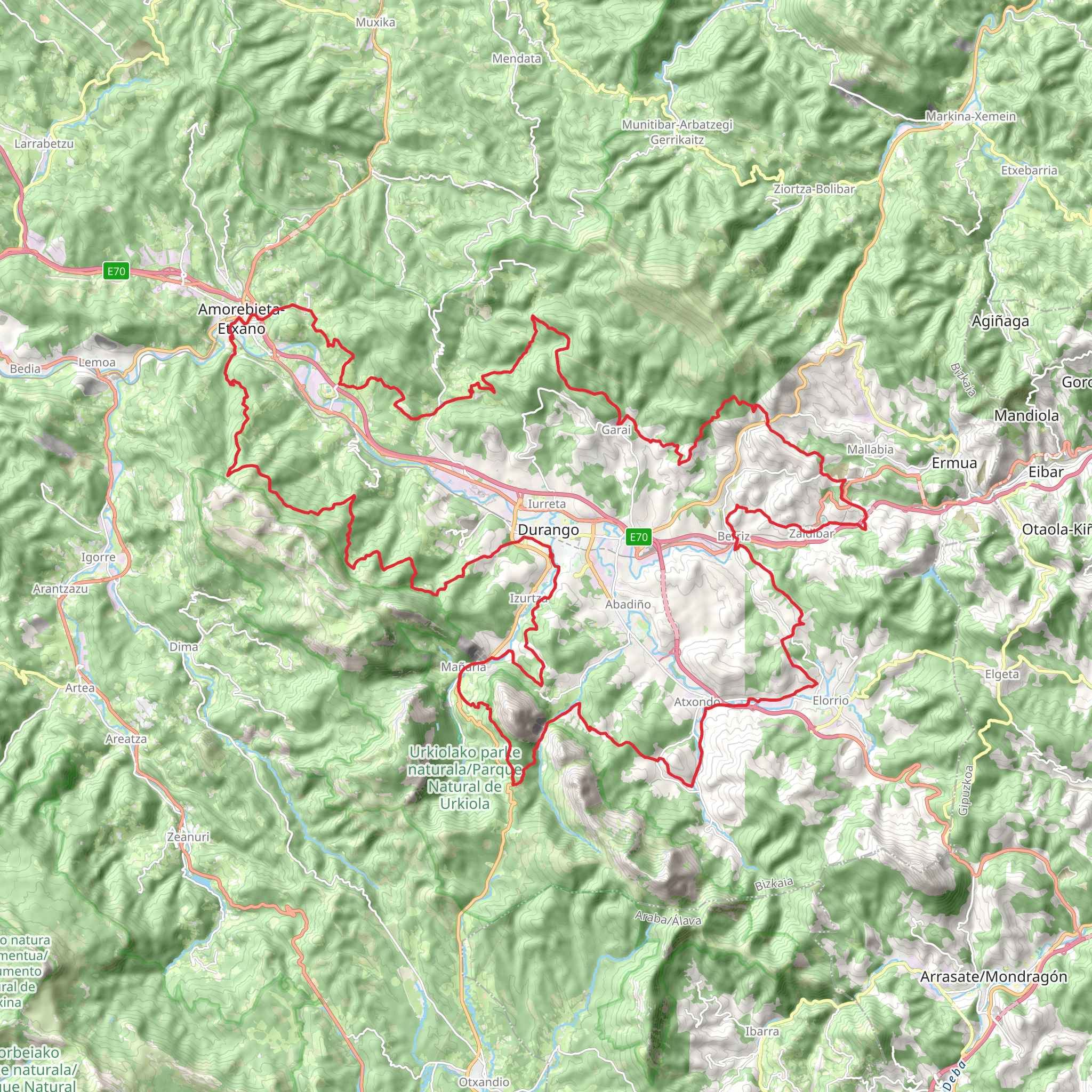 GR 229 Mikeldi Durangaldea mobile static map