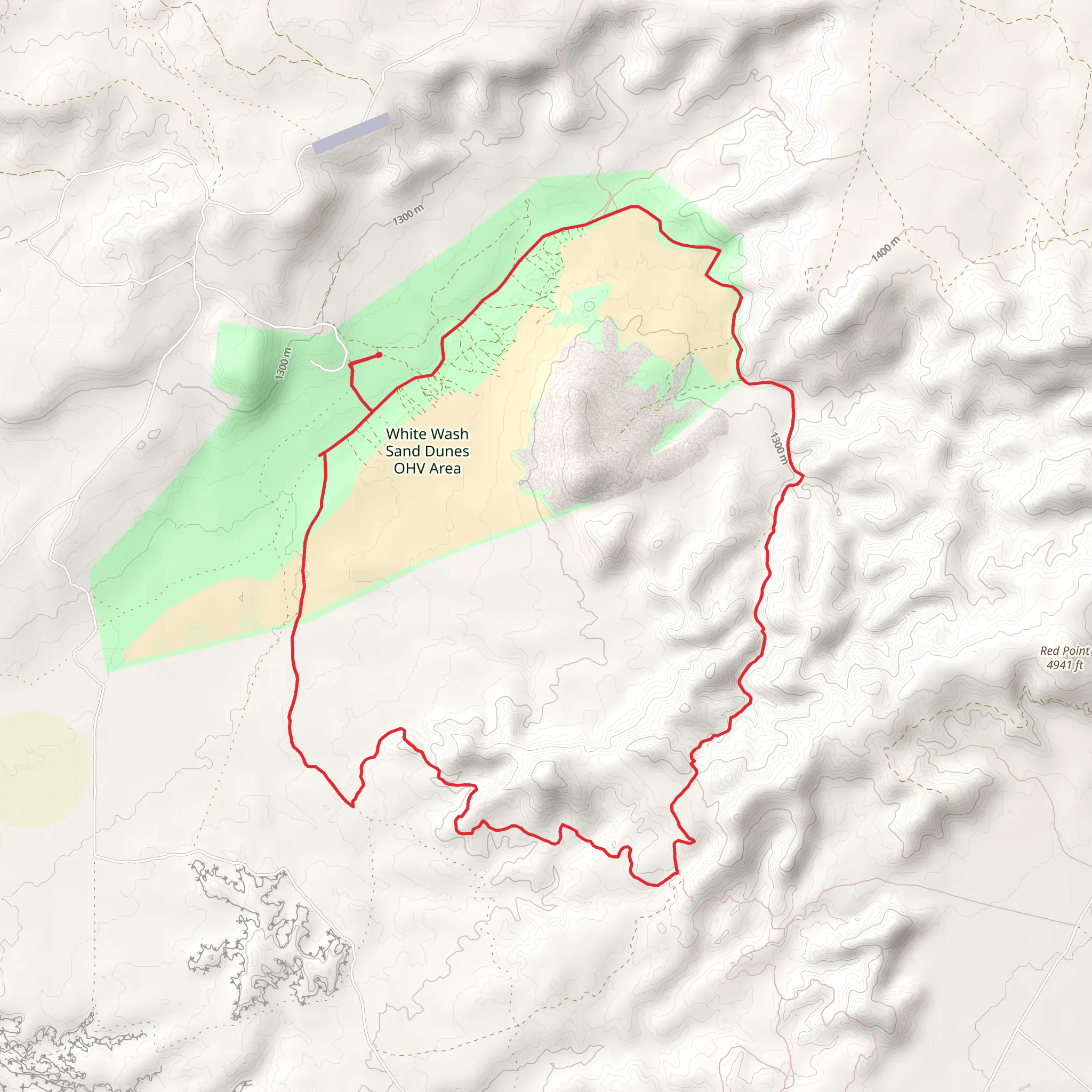 White Wash and Mary's Trail mobile static map