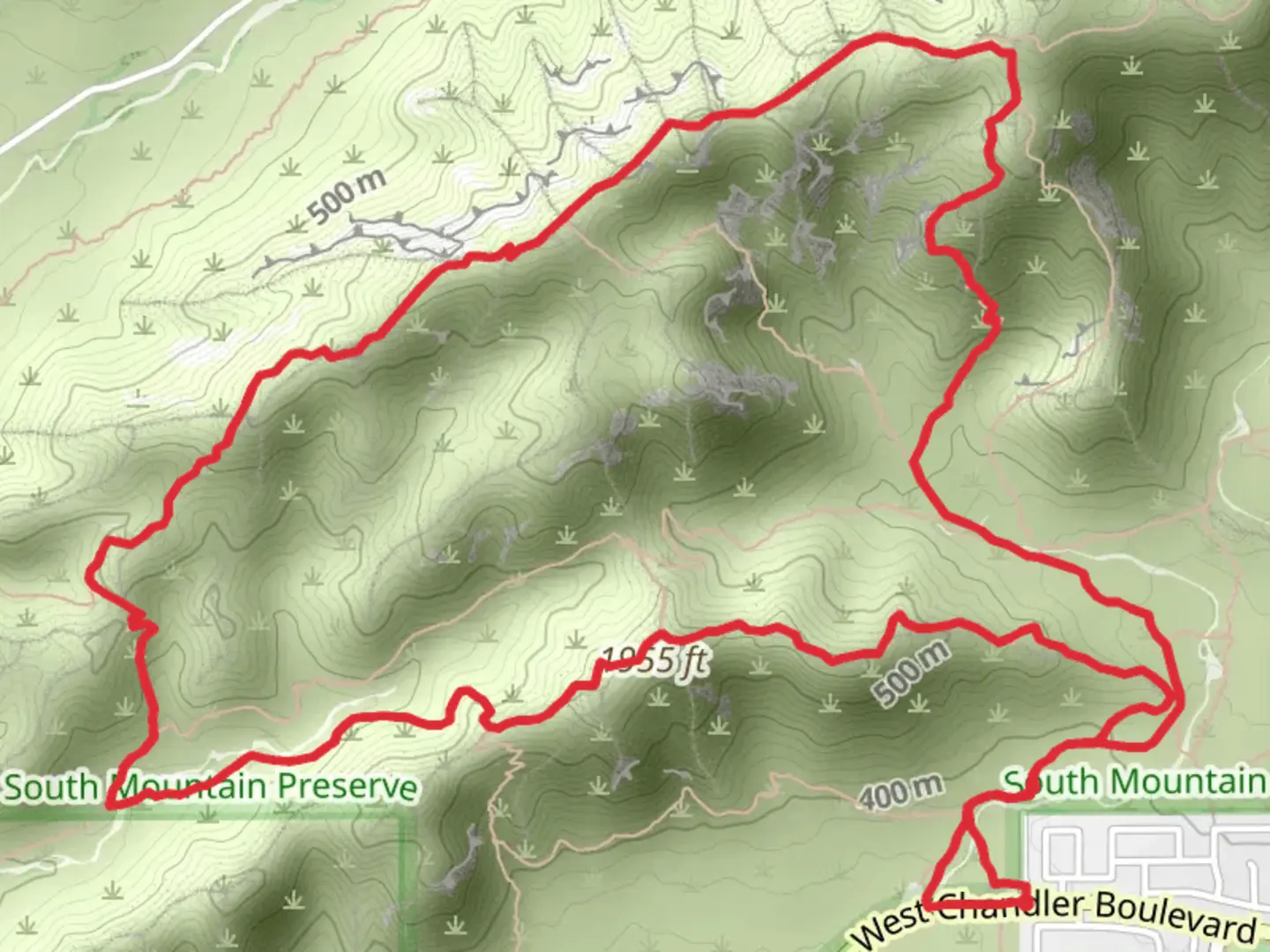 An image depicting the trail Bursera, National and Lost Ranch Mine Loop Trail and its surrounding area.