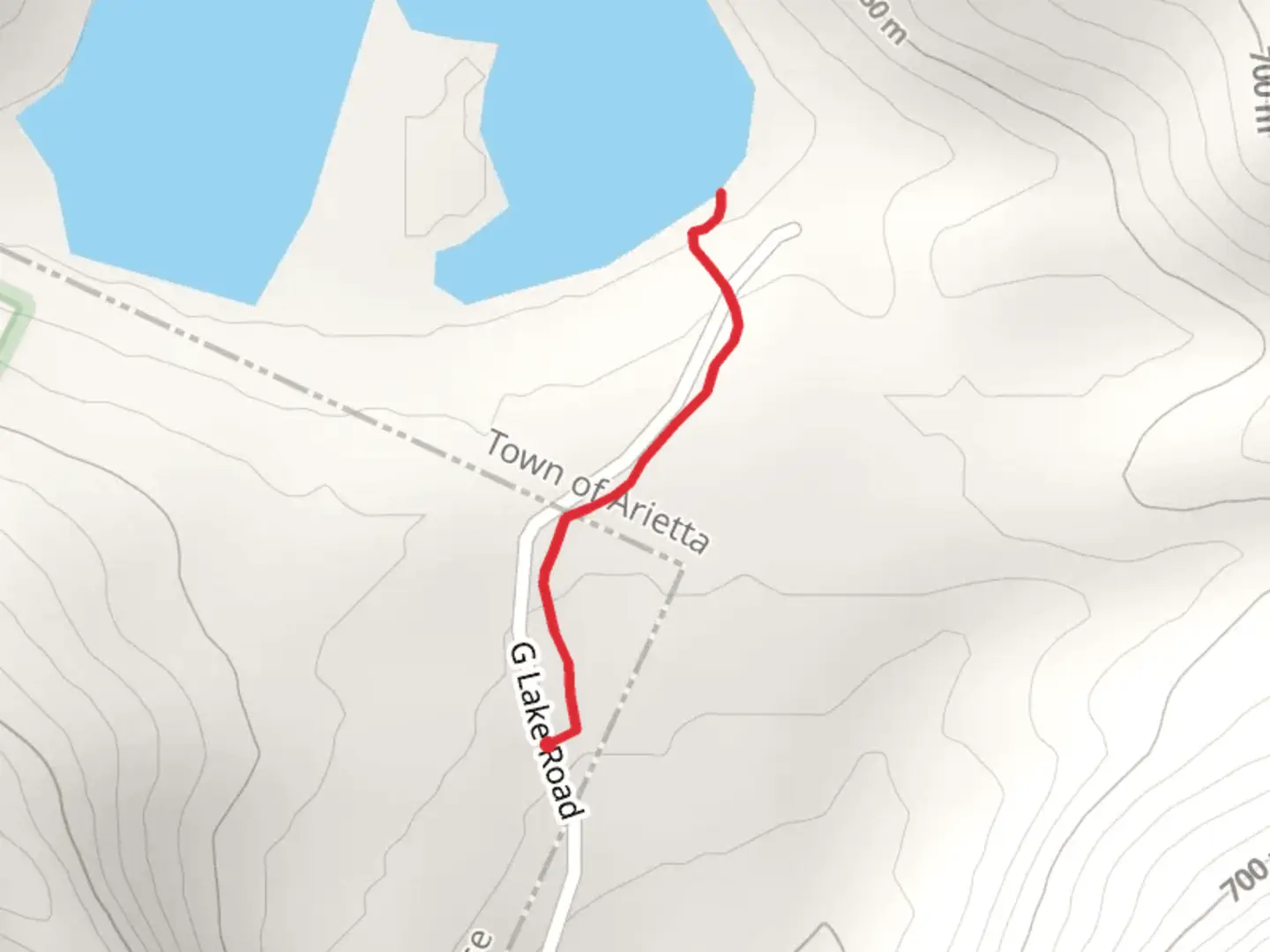 An image depicting the trail G Lake Out and Back and its surrounding area.