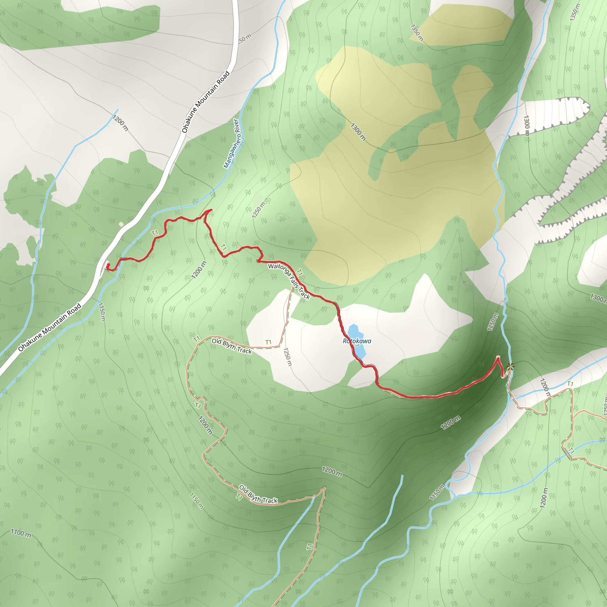 Waitonga Falls Trail mobile static map