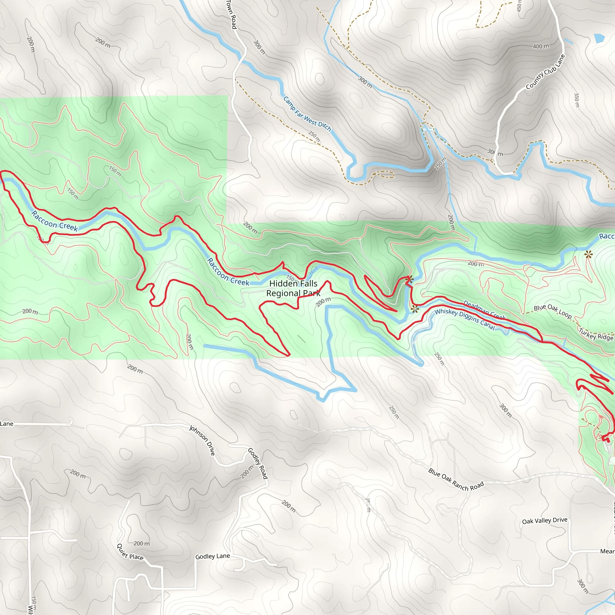 Poppy Trail, Creekside Trail and Pheasant loop trail mobile static map