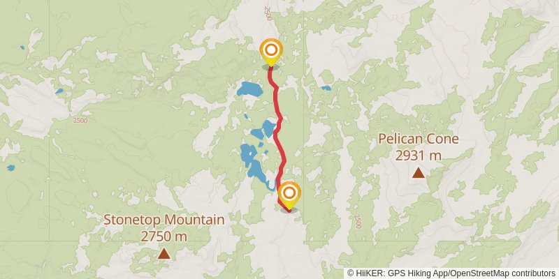 Astringent Creek via Pelican Valley Trail stage 2 Map