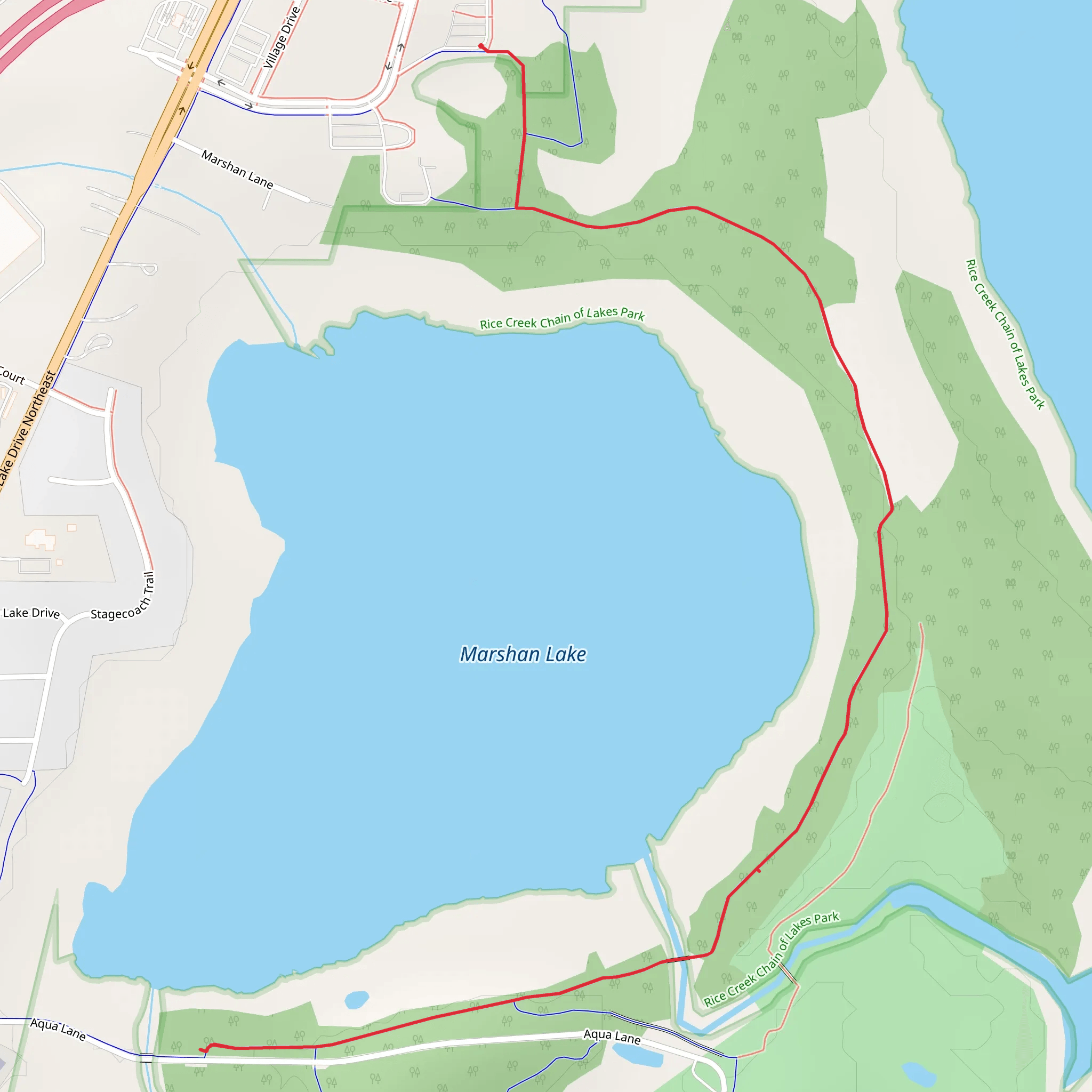 Marshan Lake East Shore Trail mobile static map