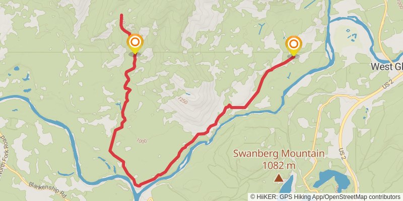 Lime Springs via Old Flathead River Ranger Station Trail stage 2 Map