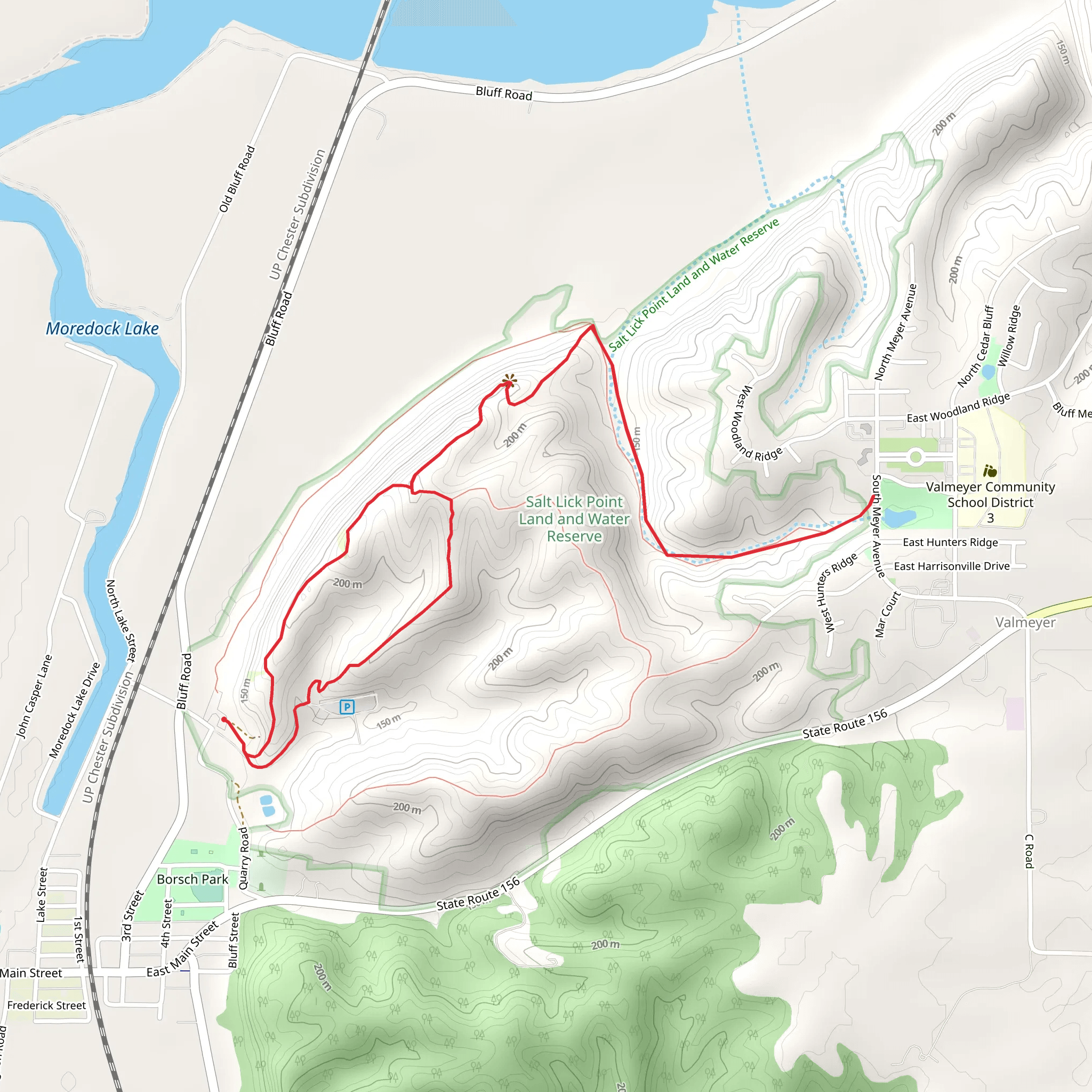Salt Lick Point, Newman and Limestone Lane Loop Trail mobile static map