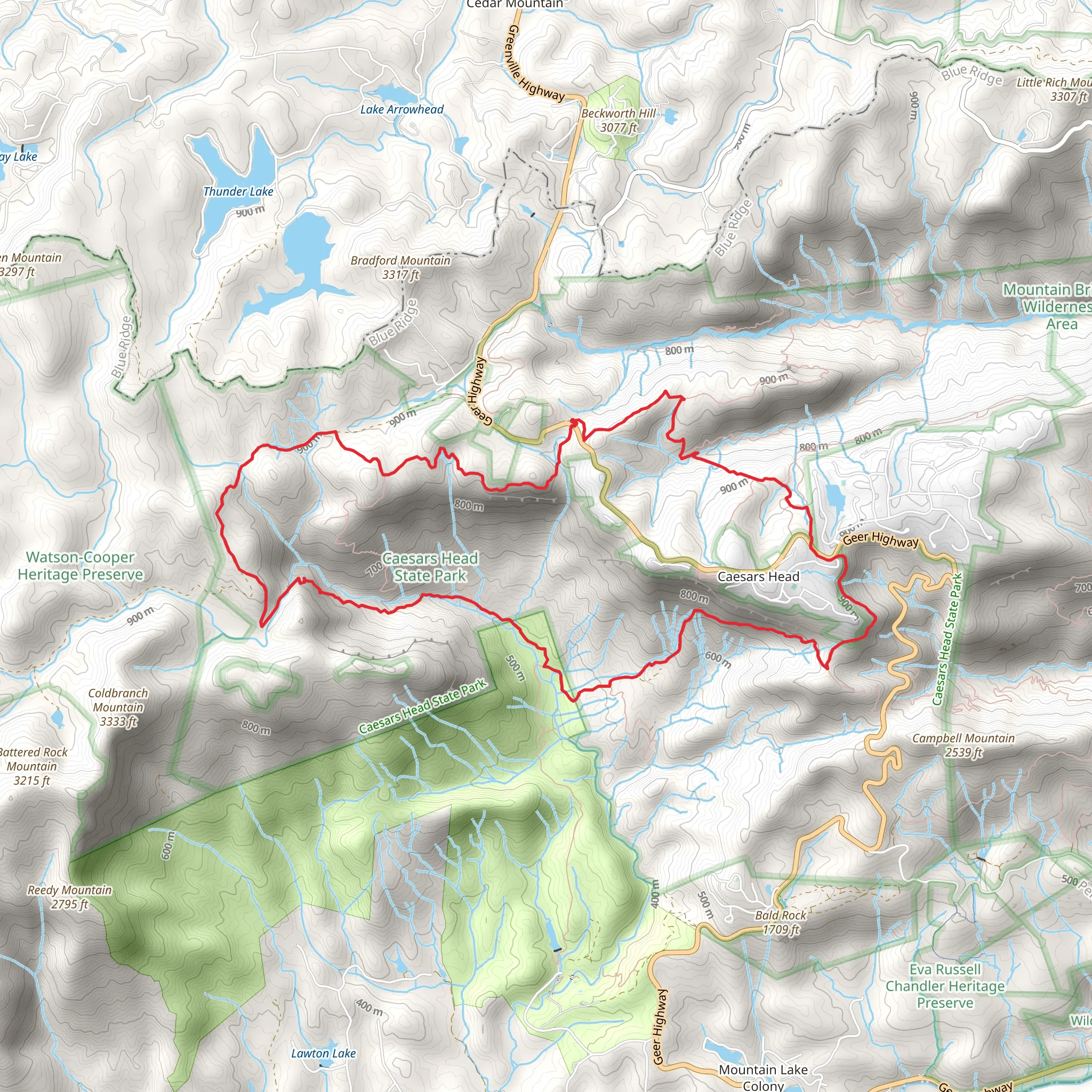 Mathews Cree, Foothills Trail and Coldspring Connector Trail mobile static map