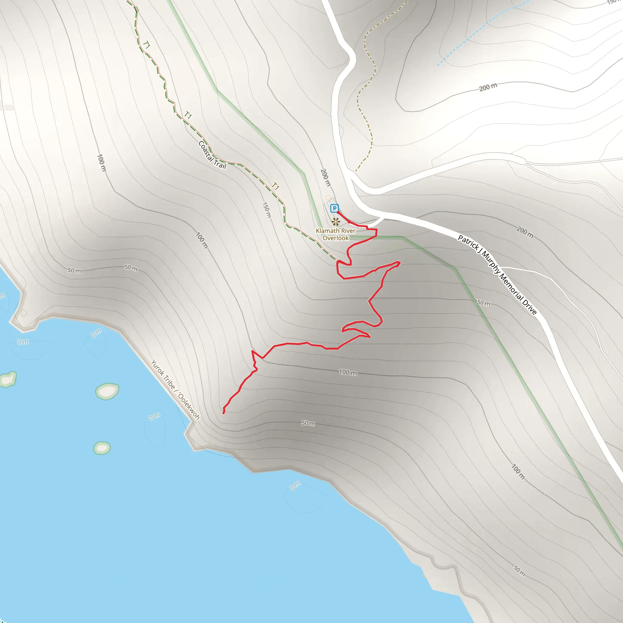 California Coastal Trail Klamath Section mobile static map