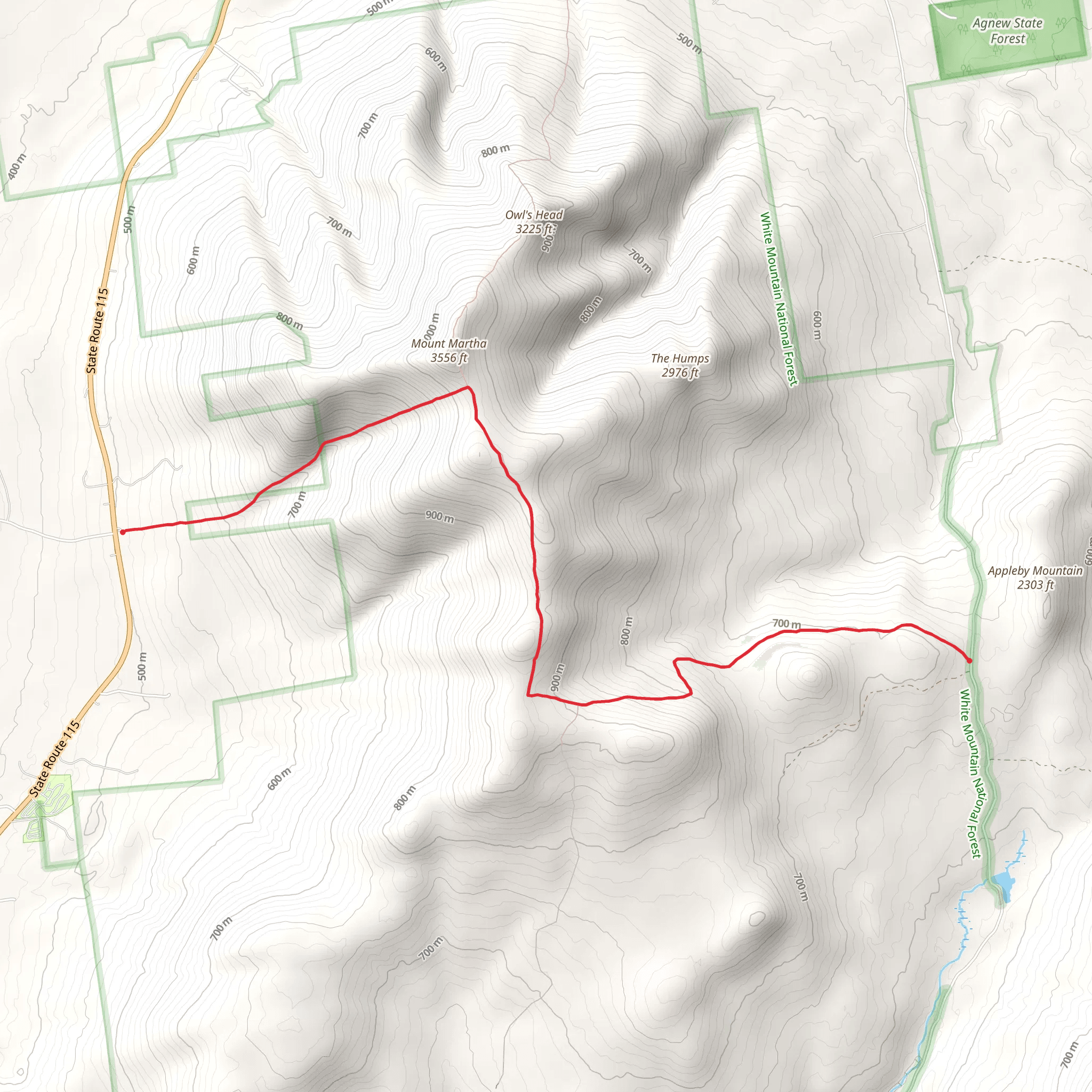Cherry Mountain Trail mobile static map