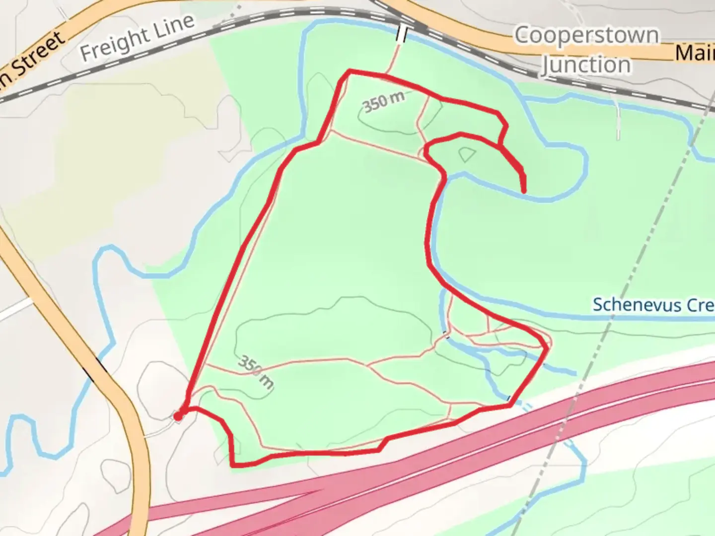 An image depicting the trail Schenevus Creek Loop and its surrounding area.