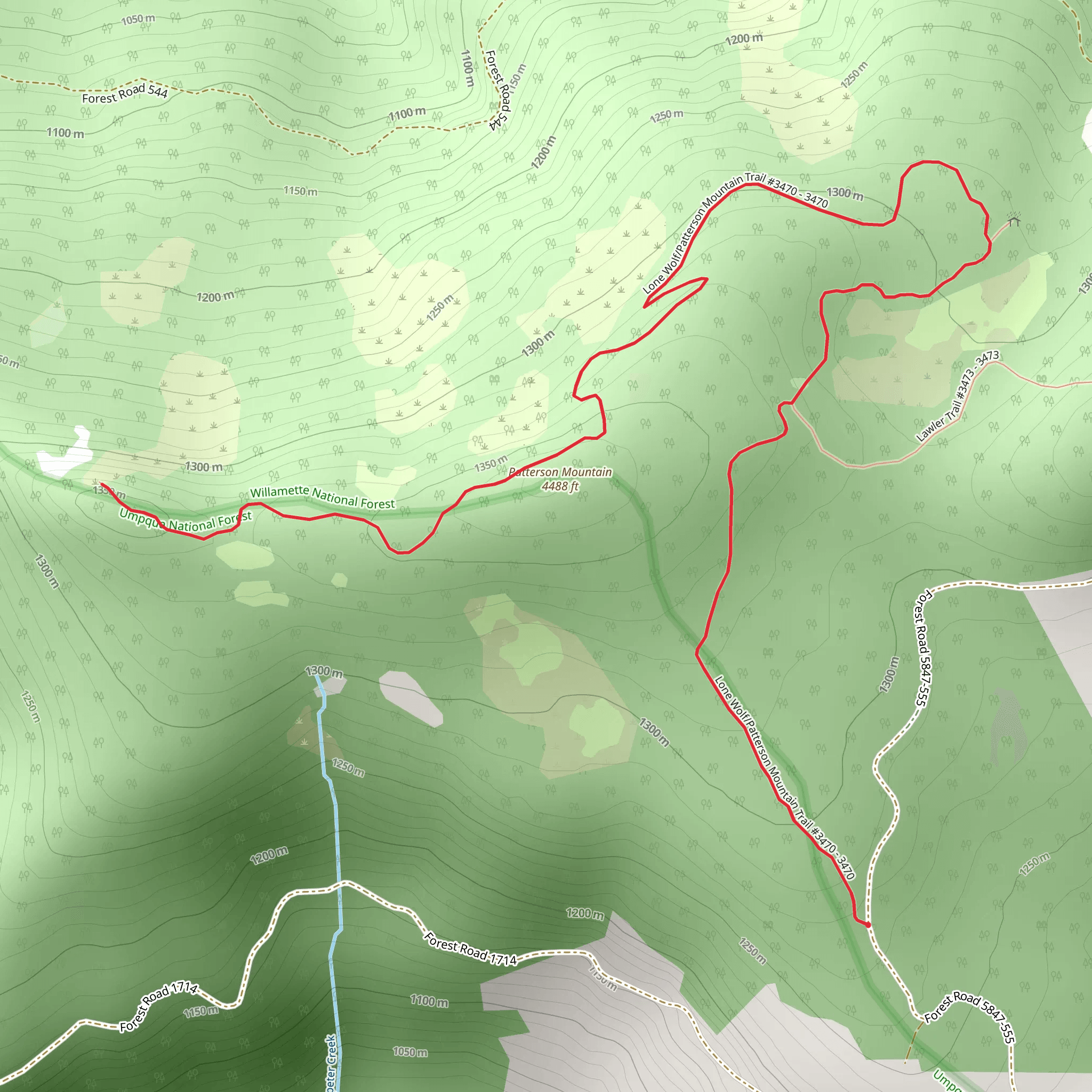 Lone Wolf-Patterson Mountain Hike mobile static map