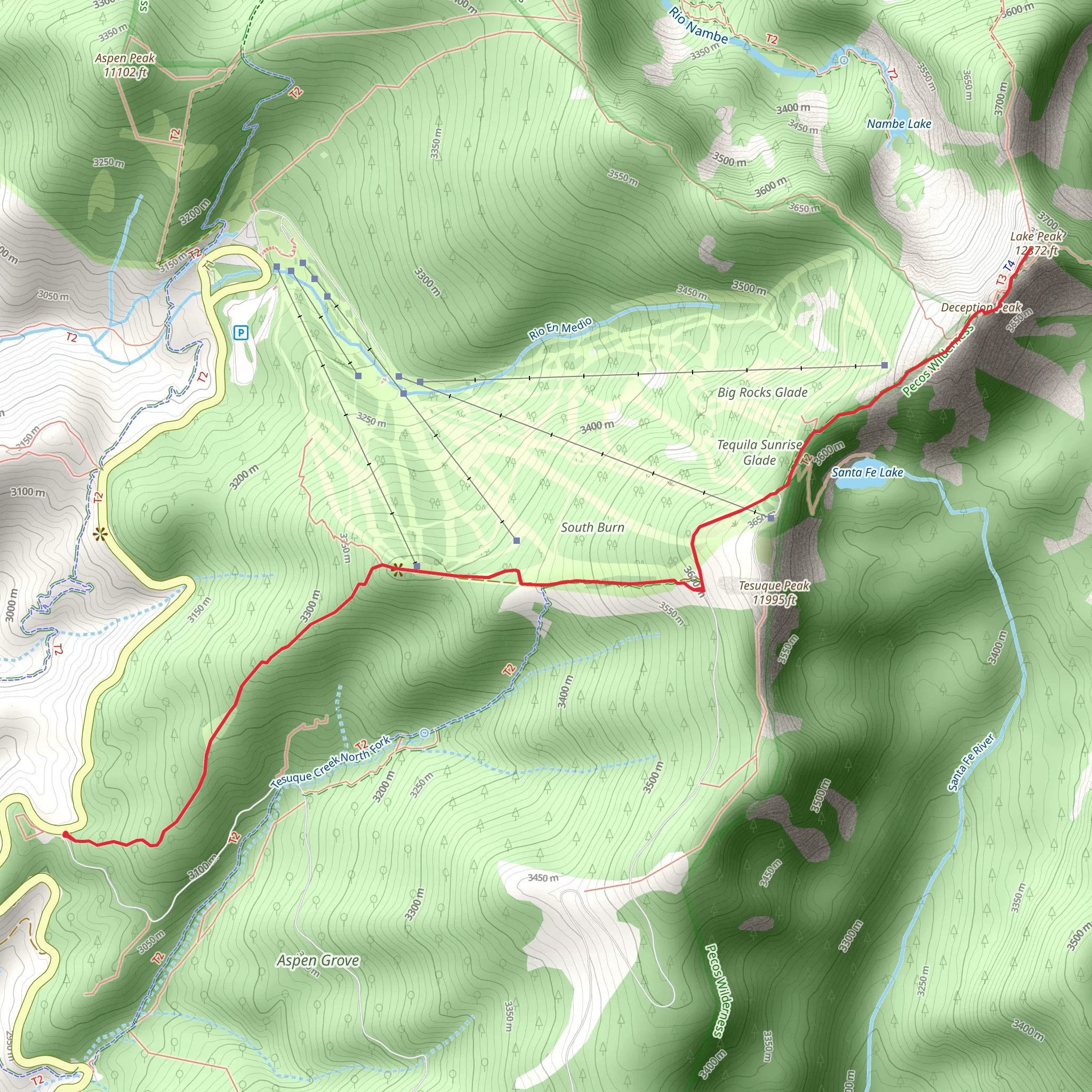 Deception Peak Lake Peak via Alamos Vista mobile static map