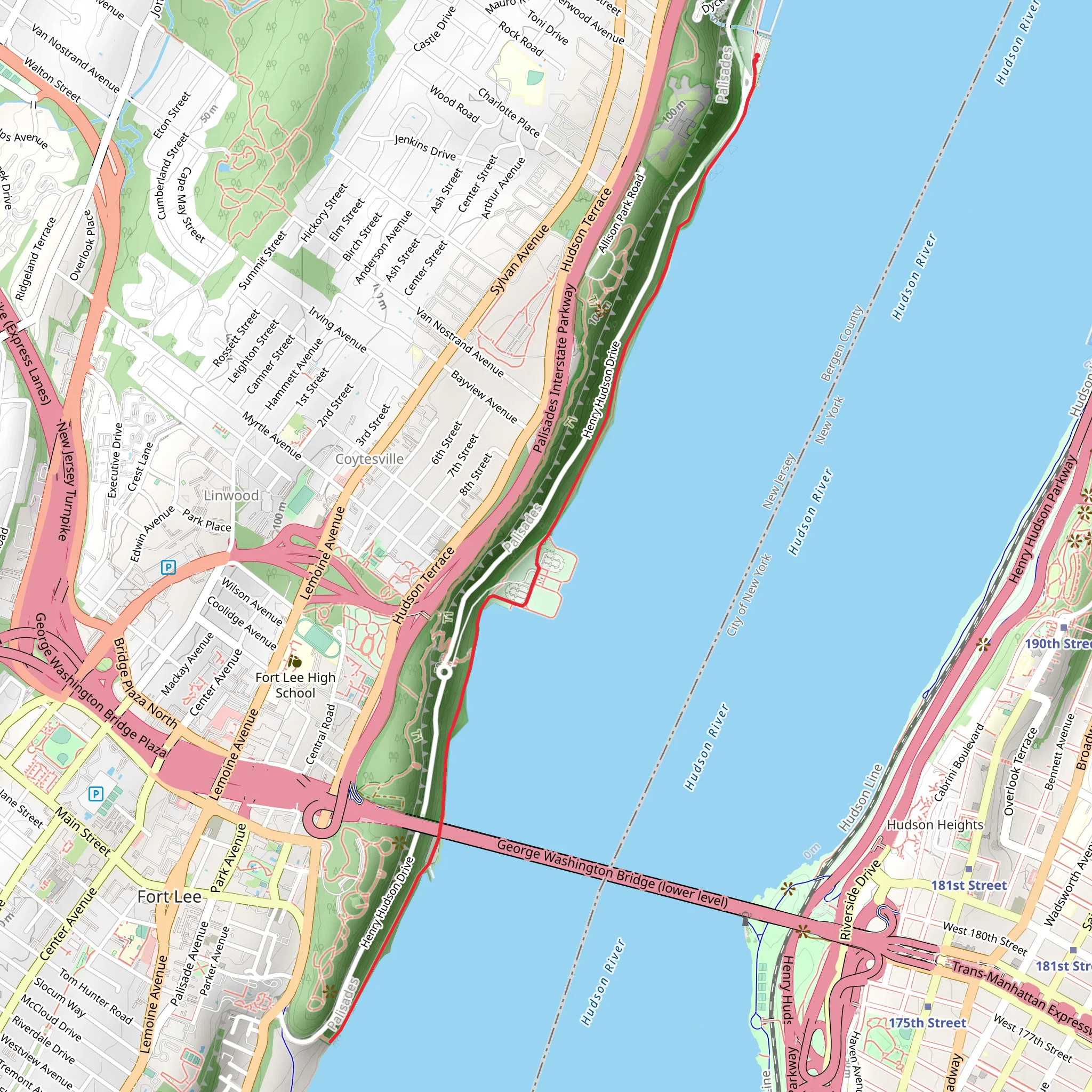 Shore Trail - White Out and Back mobile static map