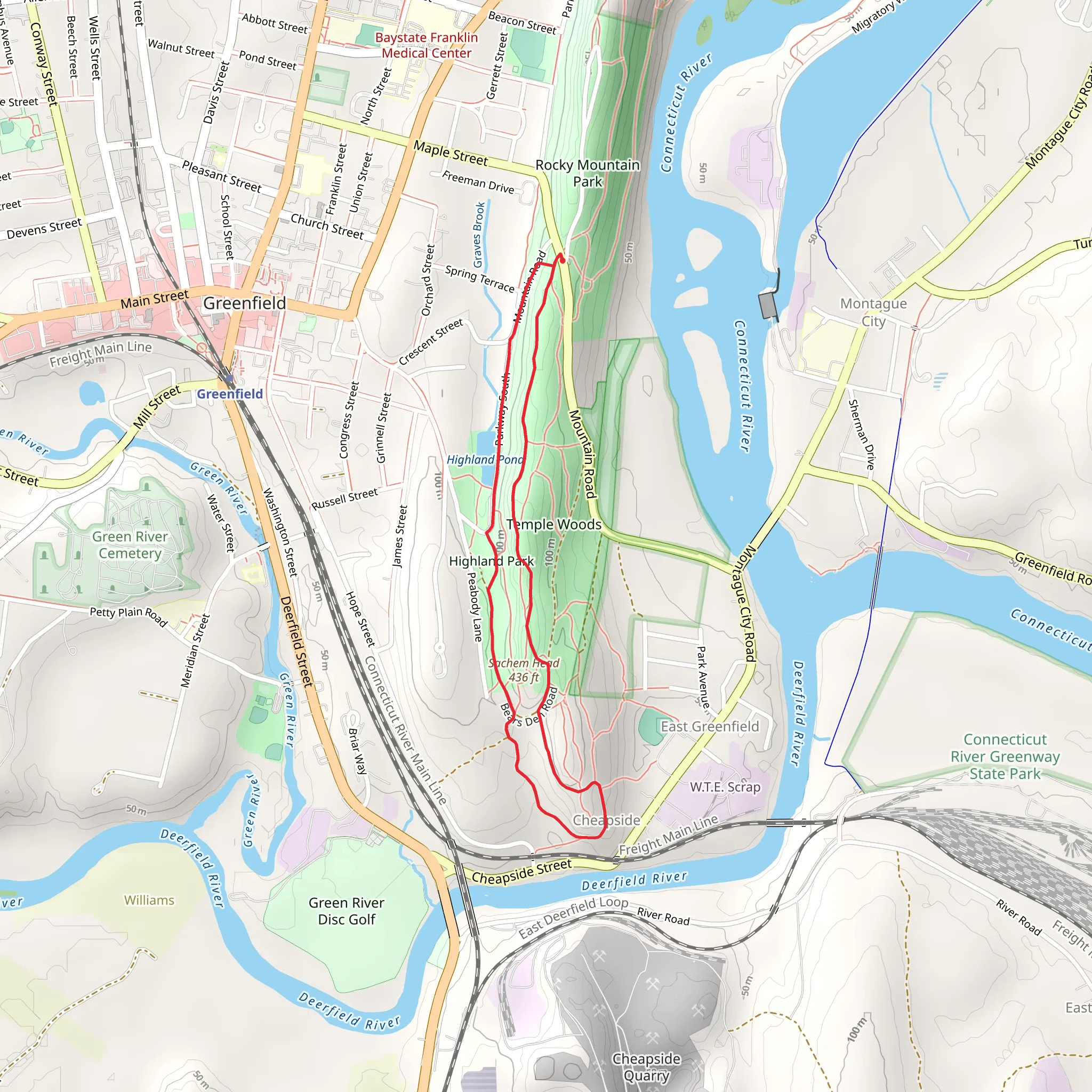 Highland Park Loop mobile static map